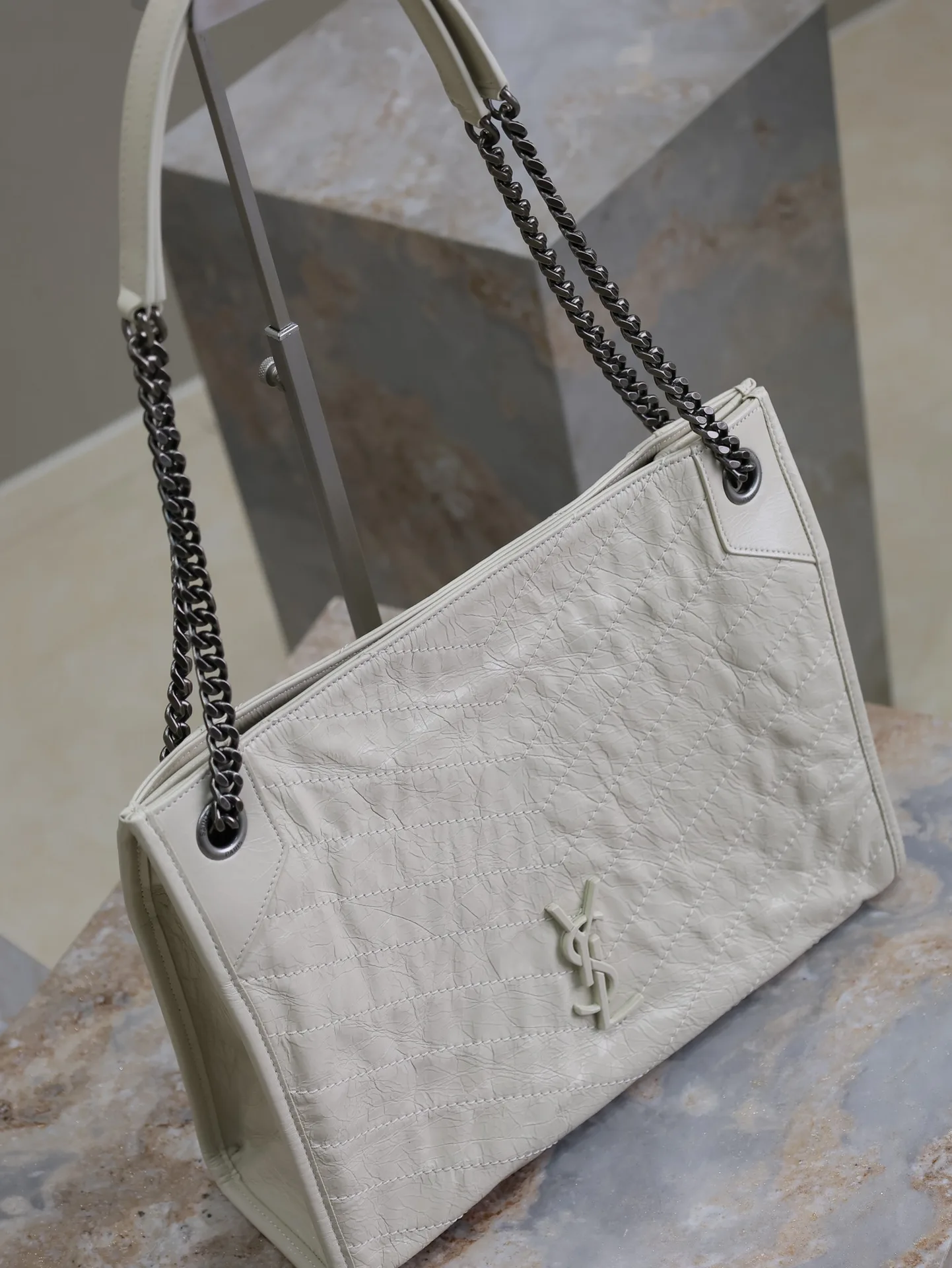 Bottega Veneta White Calfskin Tote Bag product photo from LabelPicks