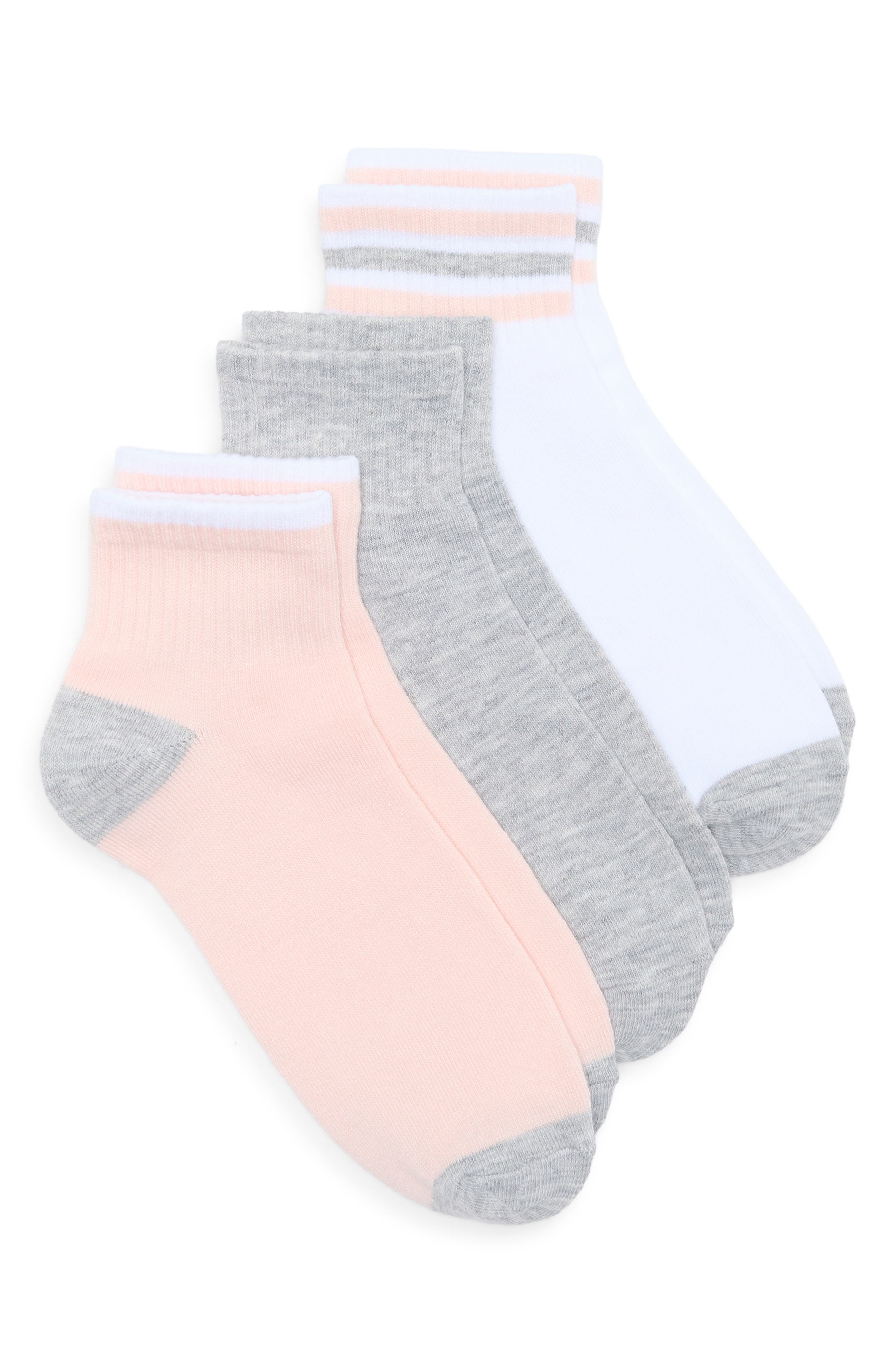 NORDSTROM RACK 3-Pack Athleisure Varsity Ankle Socks