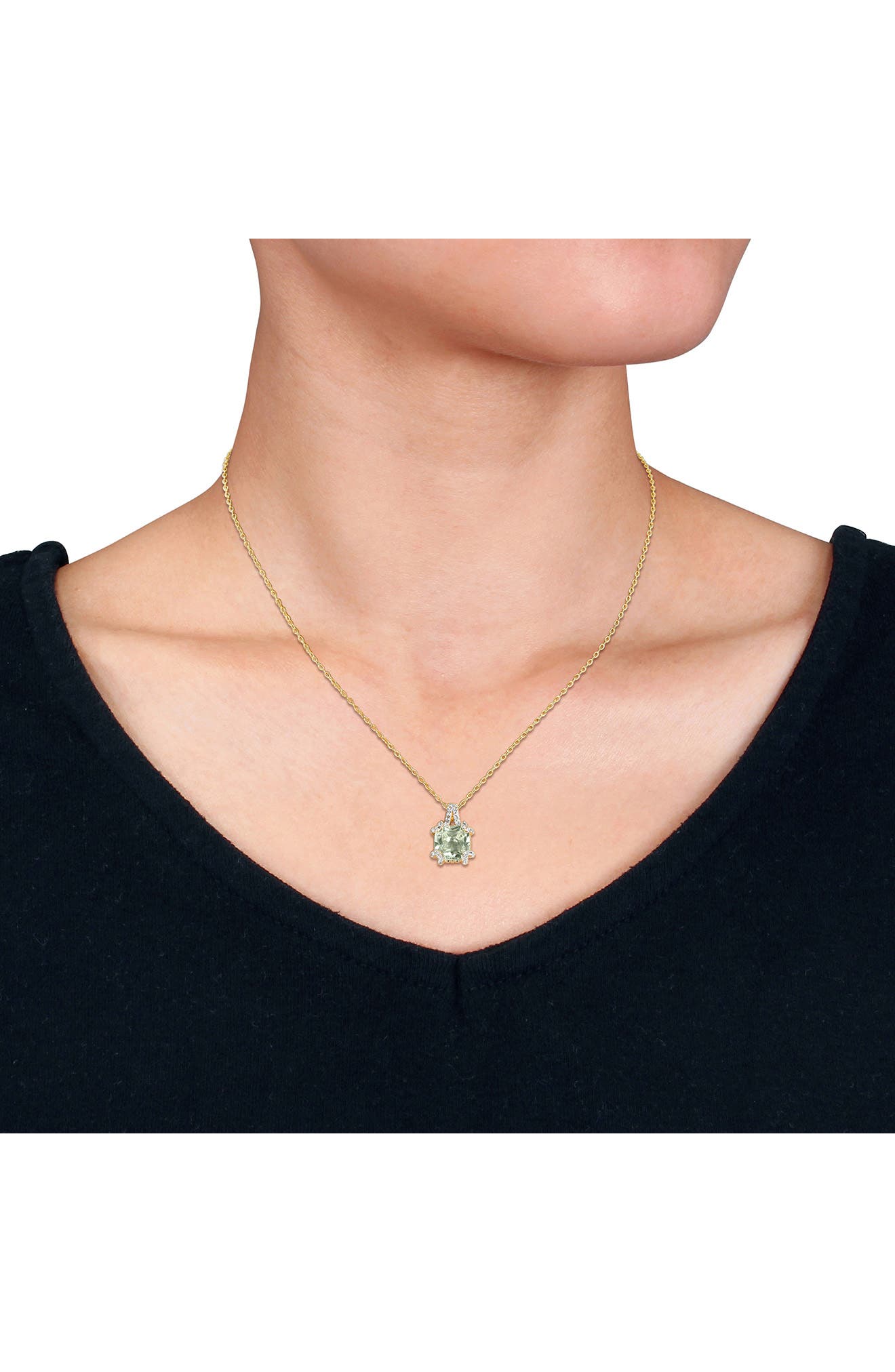 DELMAR Semiprecious Stone & White Topaz Pendant Necklace