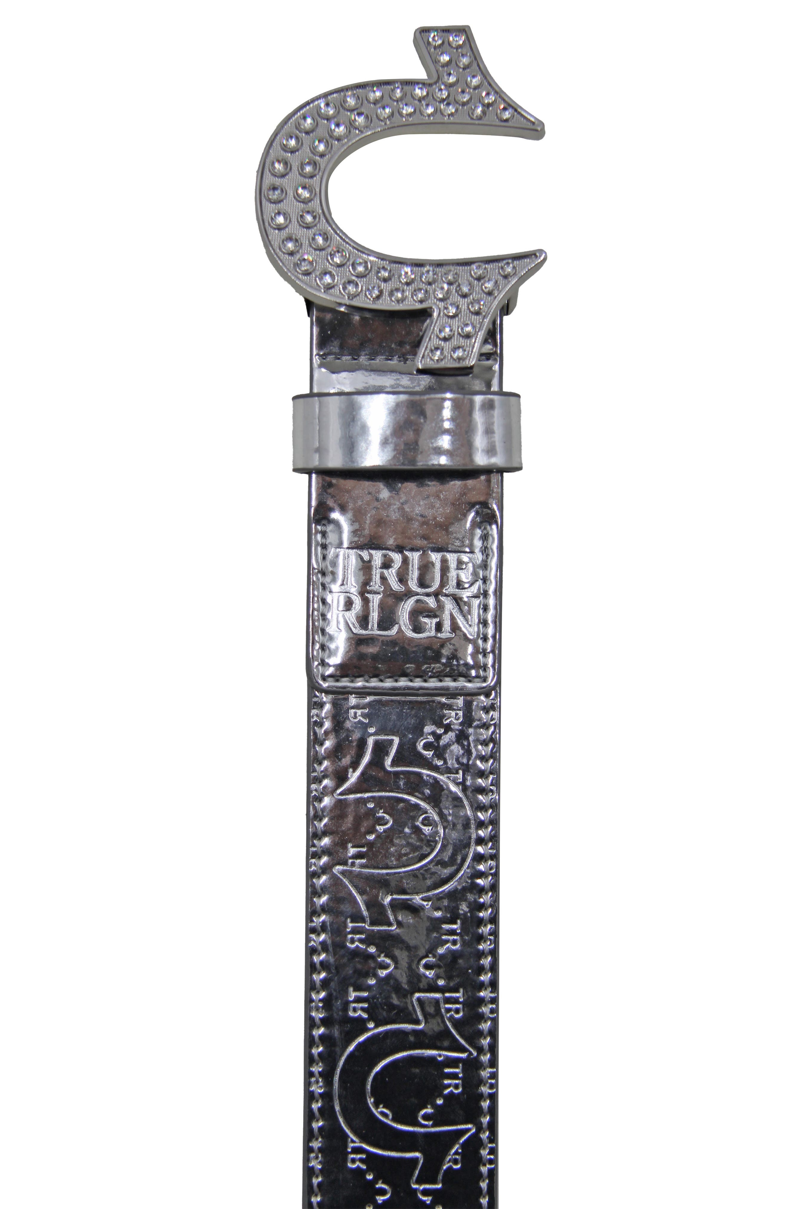 True Religion Argent Sage Horseshoe Buckle Belt
