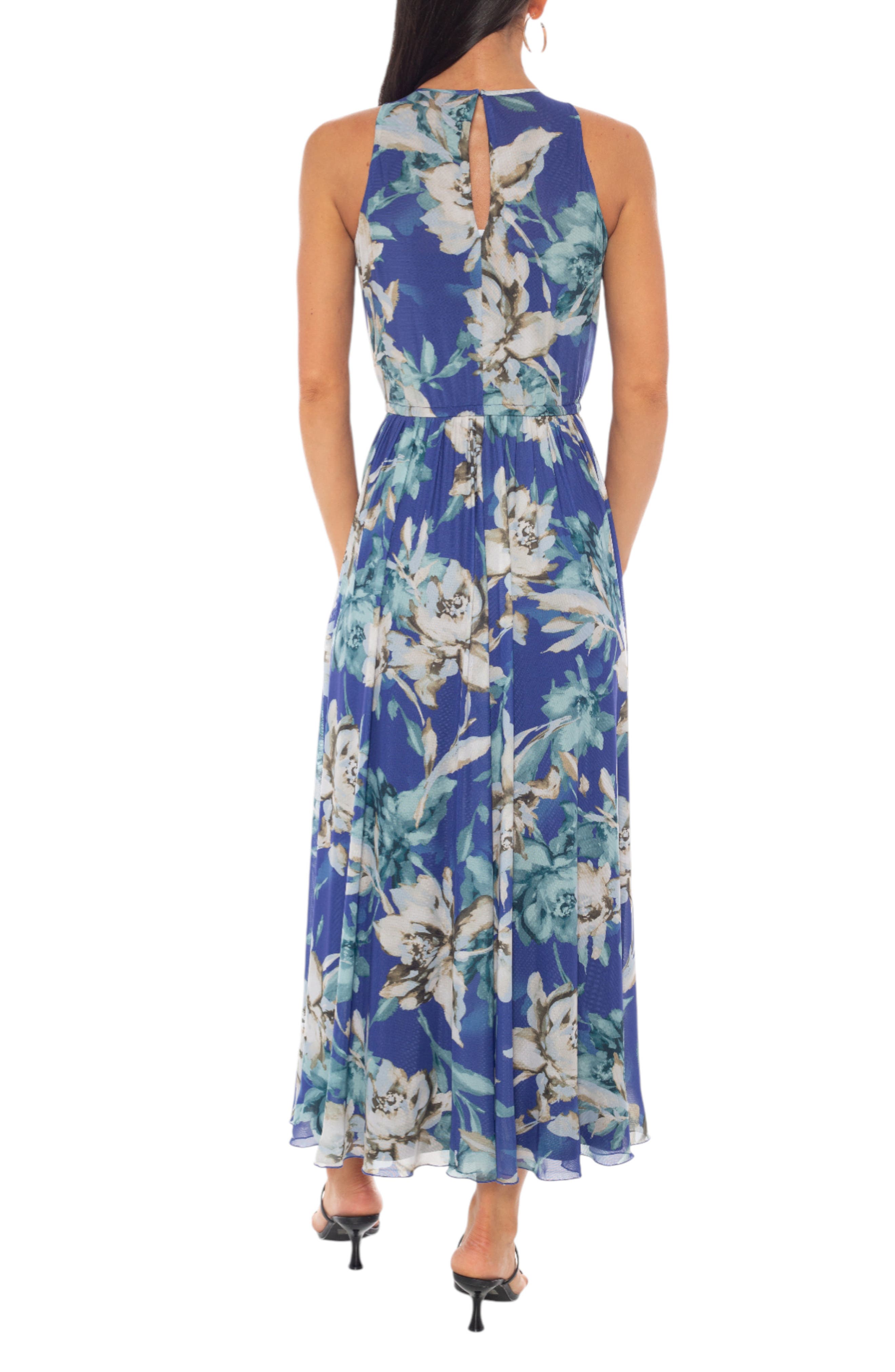 Oleg Cassini Floral Print Sleeveless Maxi Dress