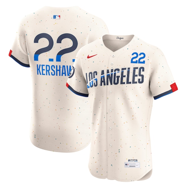 Clayton Kershaw Los Angeles Dodgers Nike City Connect Elite Jersey - Cream