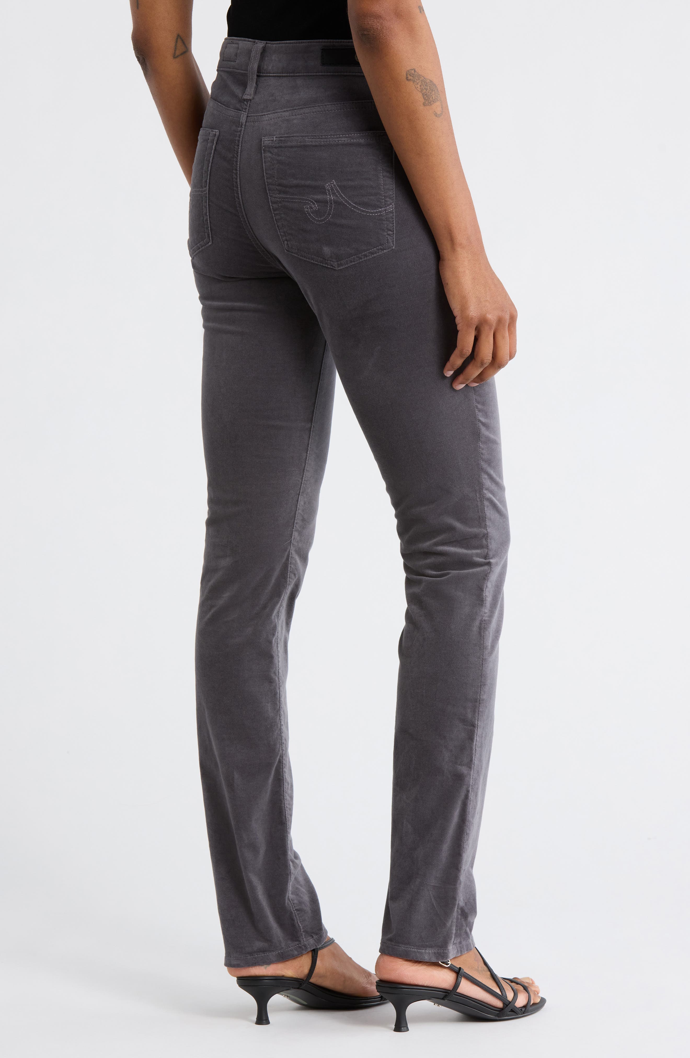 AG Mari Mid Rise Slim Straight Leg Corduroy Pants
