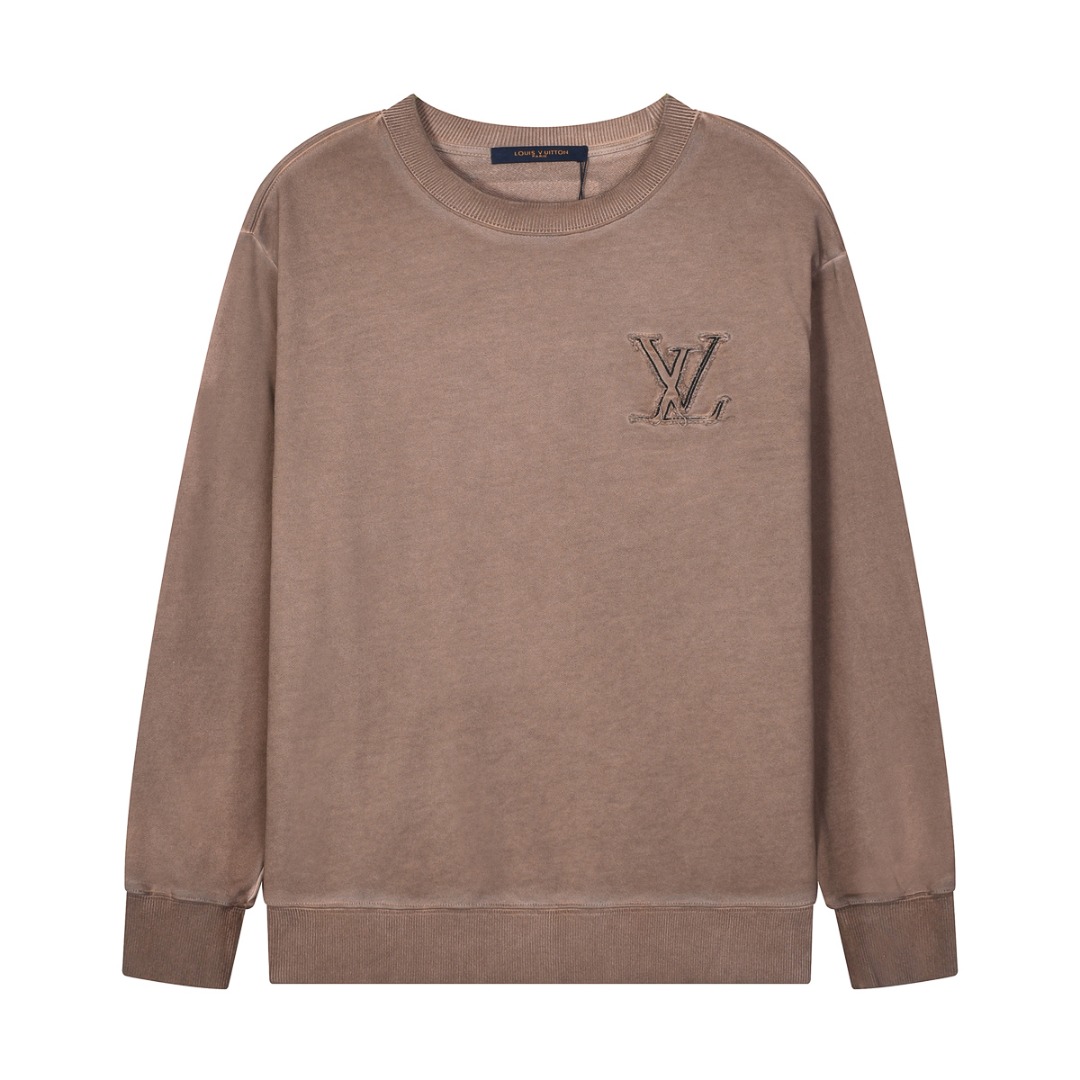 Personalized Patch Embroidery Print Long Sleeve Sweatshirt