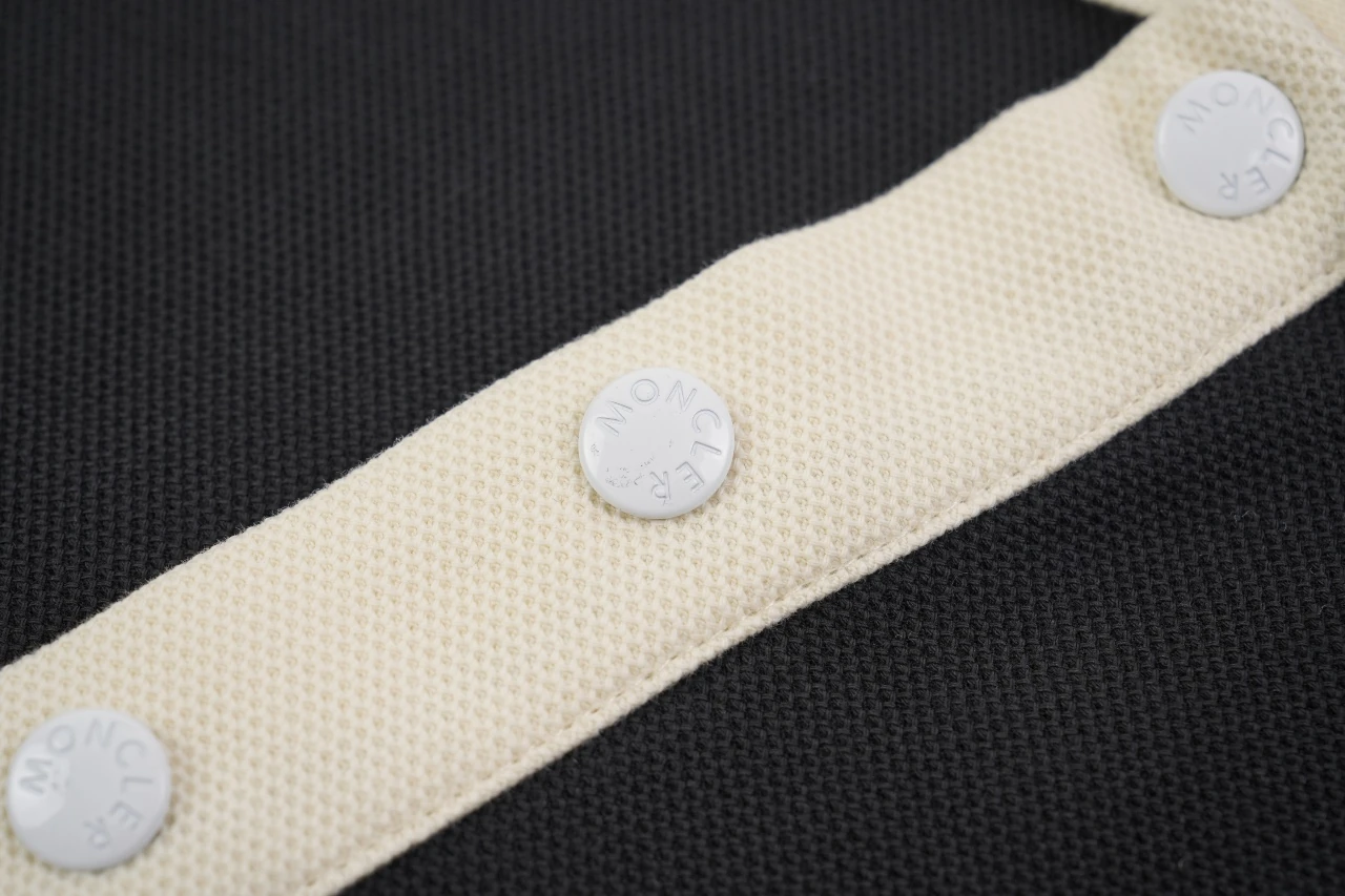 Moncler Black Contrast-Collar Snap Polo Shirt product photo from LabelPicks