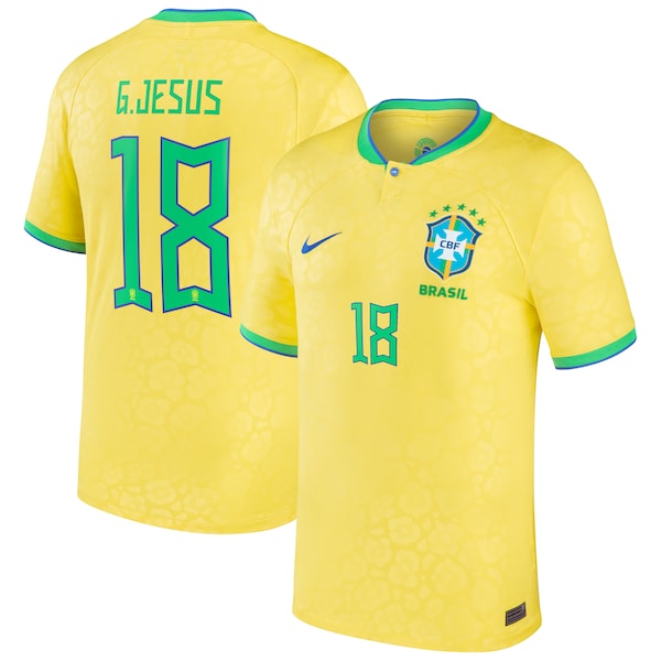 Gabriel Jesus Brazil National Team Nike 2022/23 Replica Home Jersey - Yellow