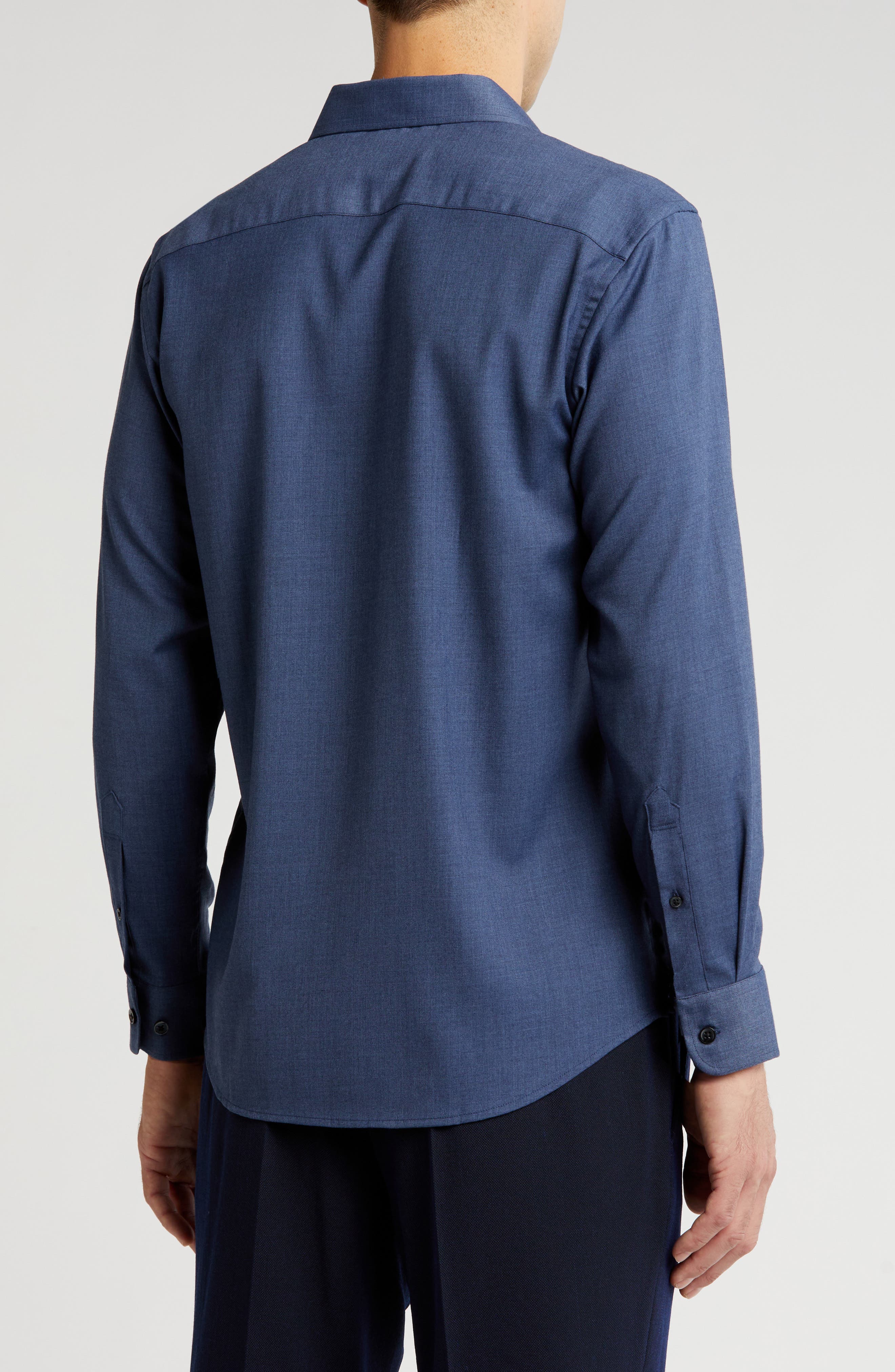 TOM BAINE Denim Performance Button-Up Shirt