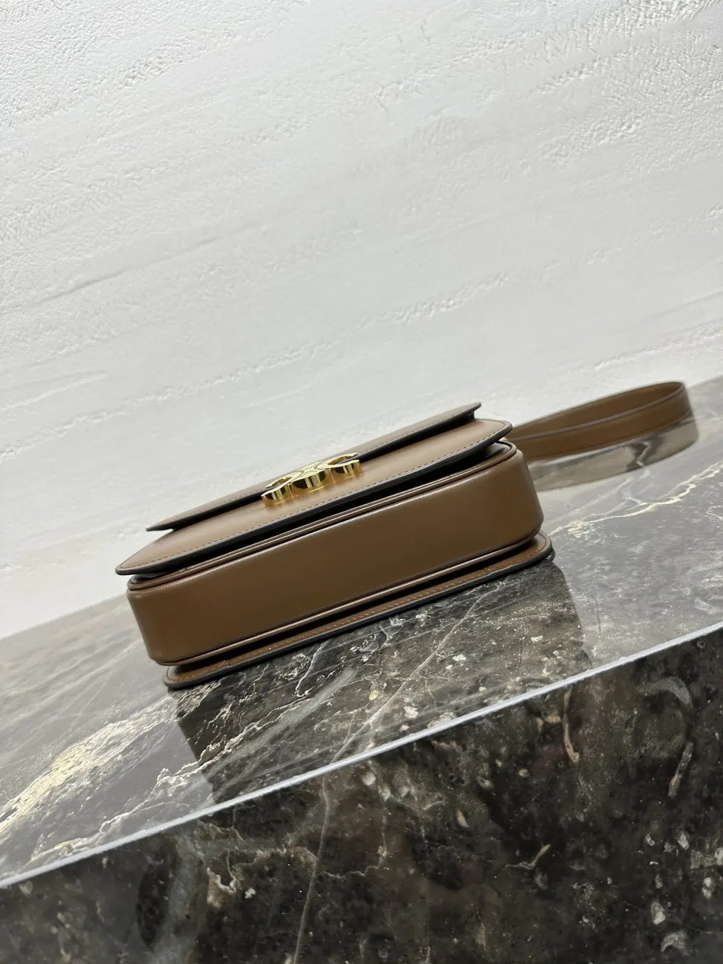 Celine Triomphe Gold Lambskin Crossbody Bag product photo from LabelPicks