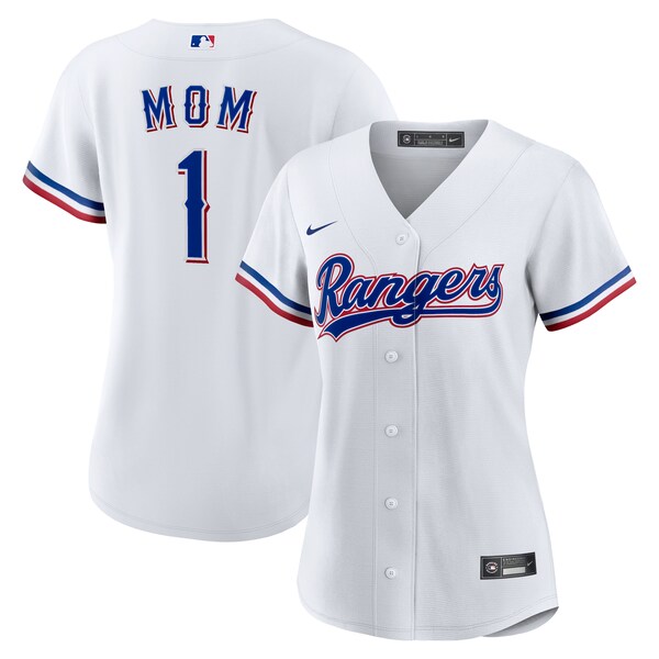 Texas Rangers Nike Women's #1 Mom Home Replica Jersey - White