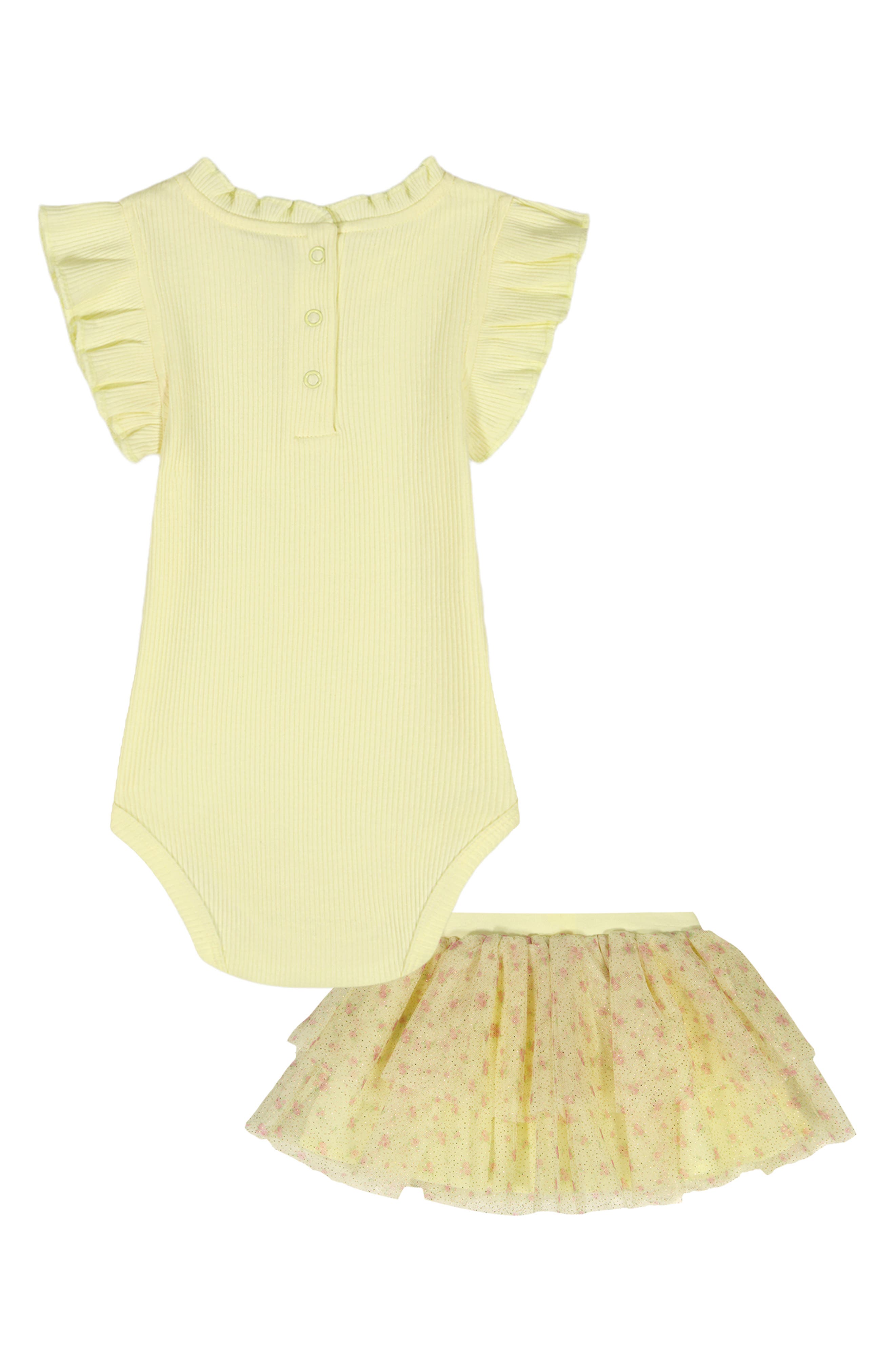 Juicy Couture Ruffle Bodysuit & Mesh Skirt Set