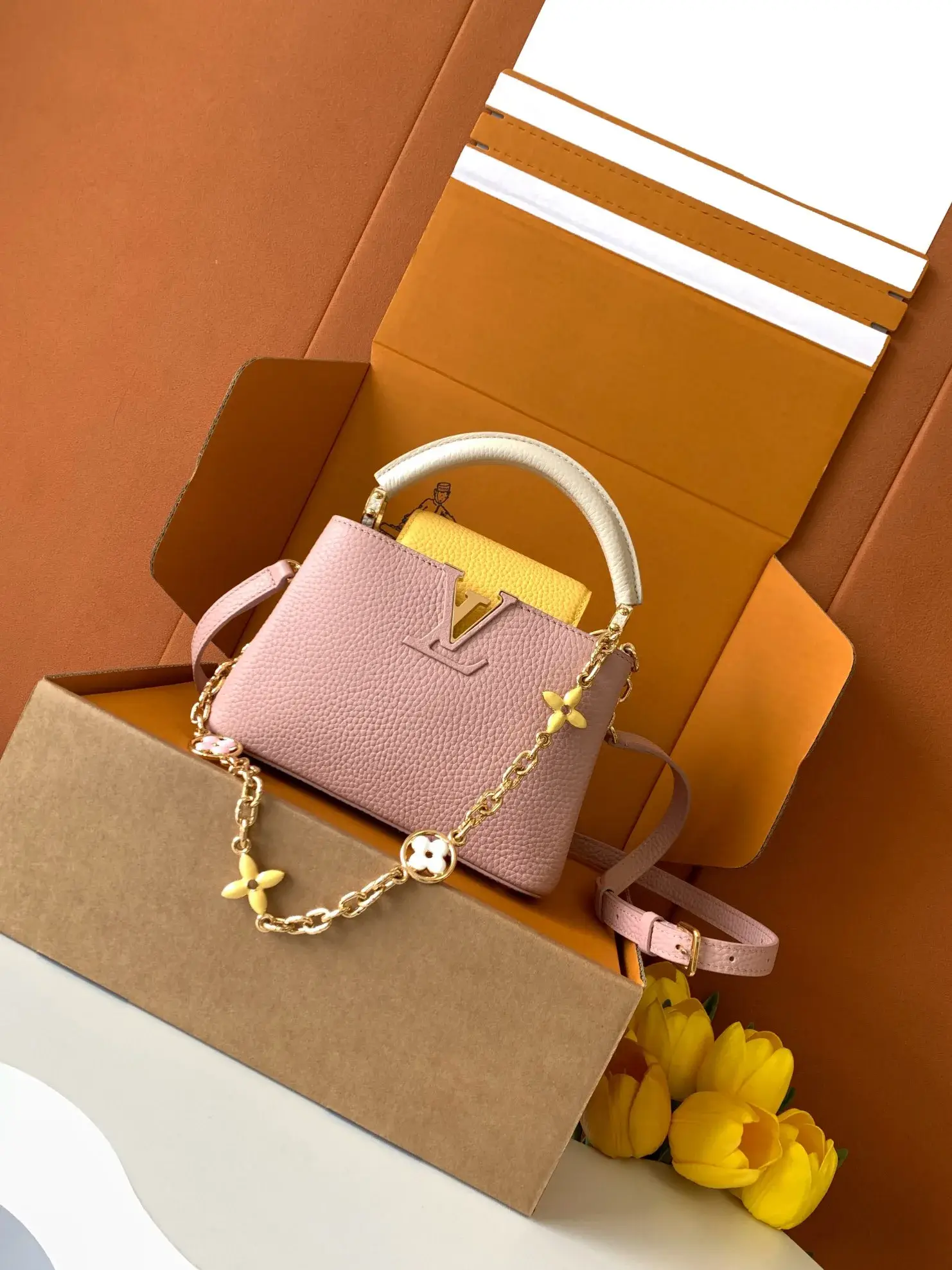 Louis Vuitton Pink Capucines Calfskin Top Handle Bag product photo from LabelPicks