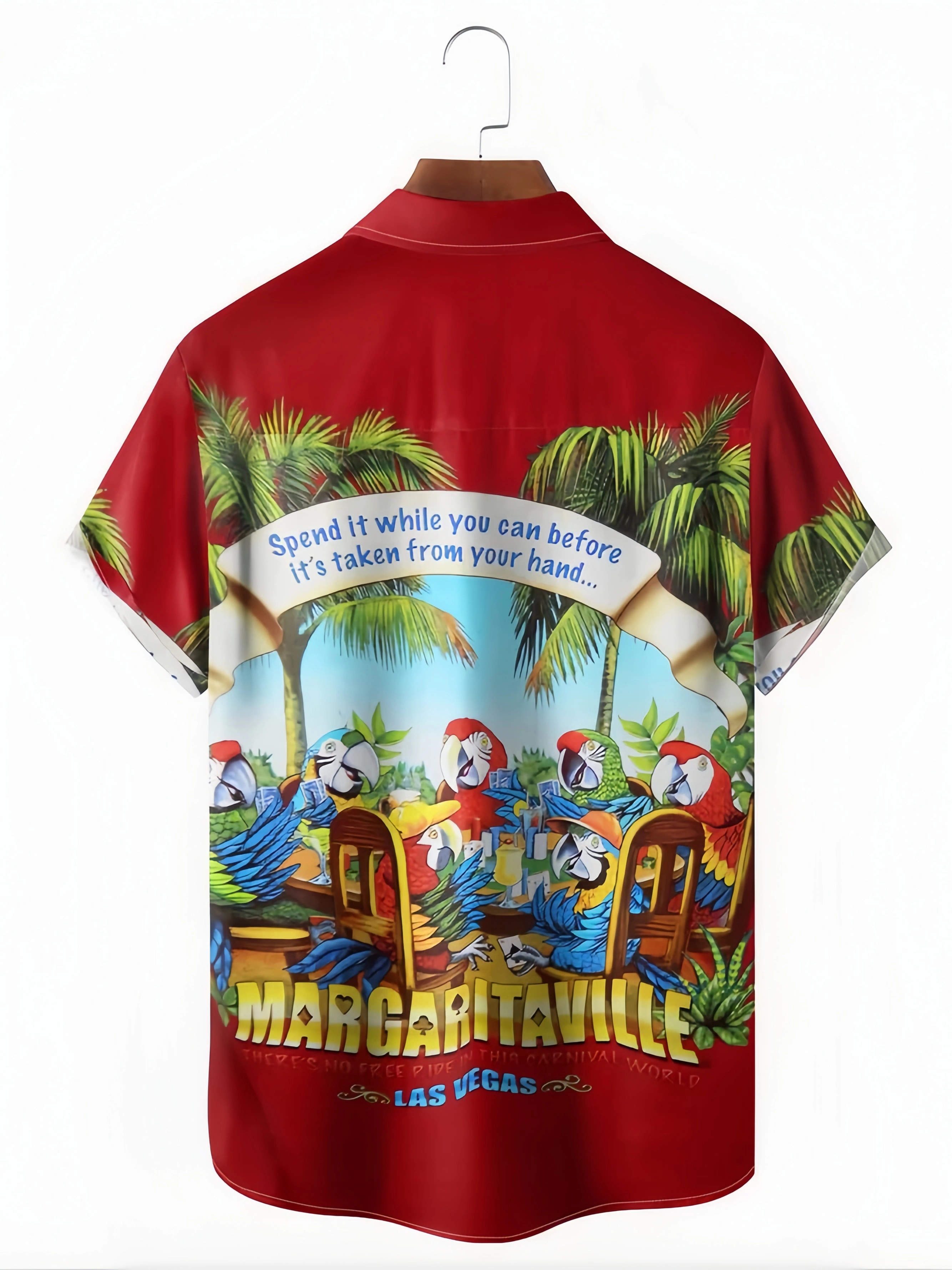 Parrots Chest Pocket Short Sleeve Hawaiian Shirt