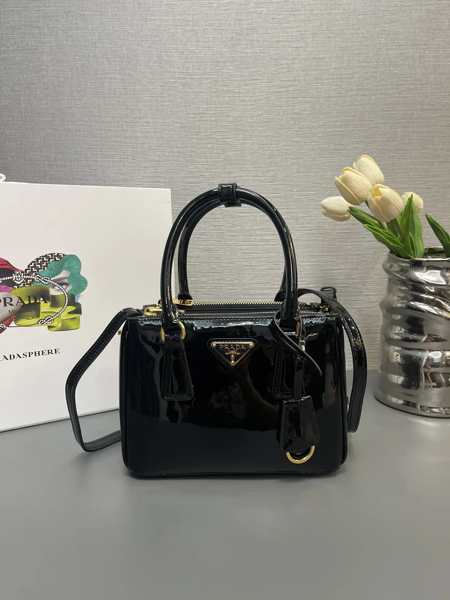 Prada Grained Leather Galleria Top Handle Bag product photo from LabelPicks