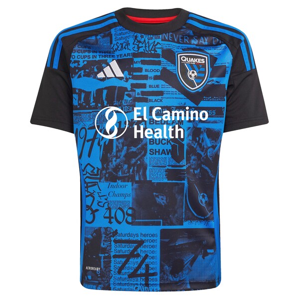 Josef Martinez San Jose Earthquakes adidas Youth 2025 Headliner Replica Player Jersey - Black