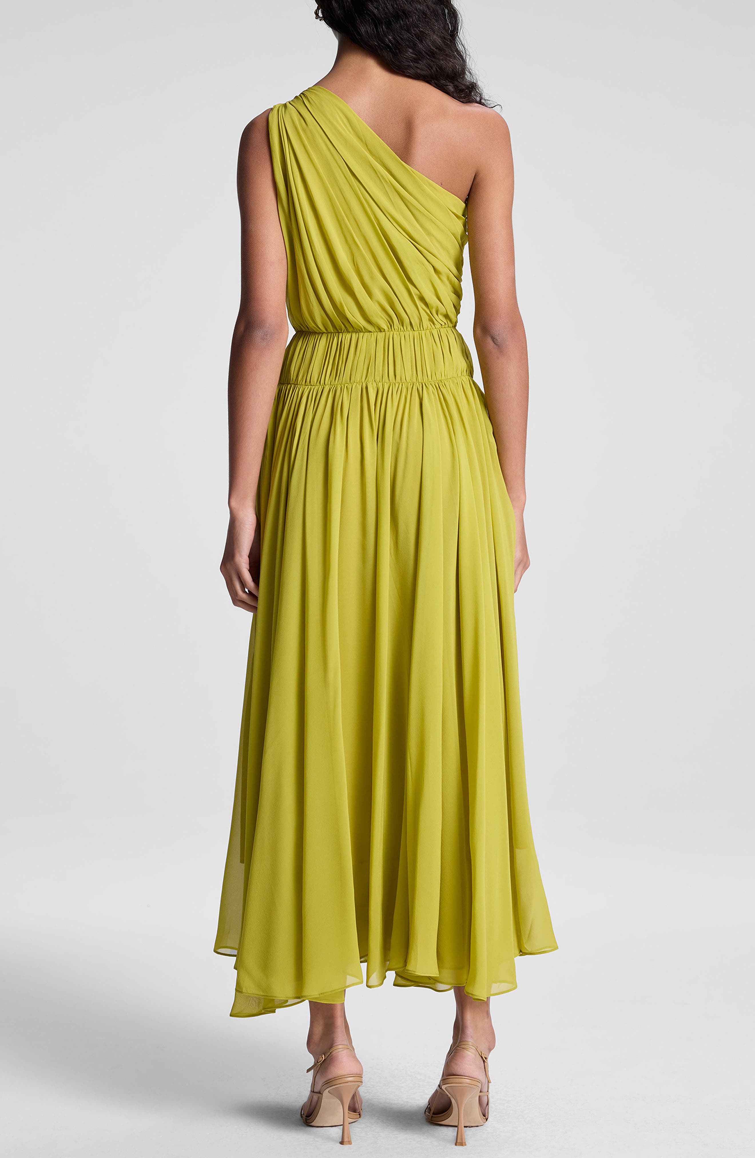 A.L.C. Drew Pleated One-Shoulder Maxi Dress