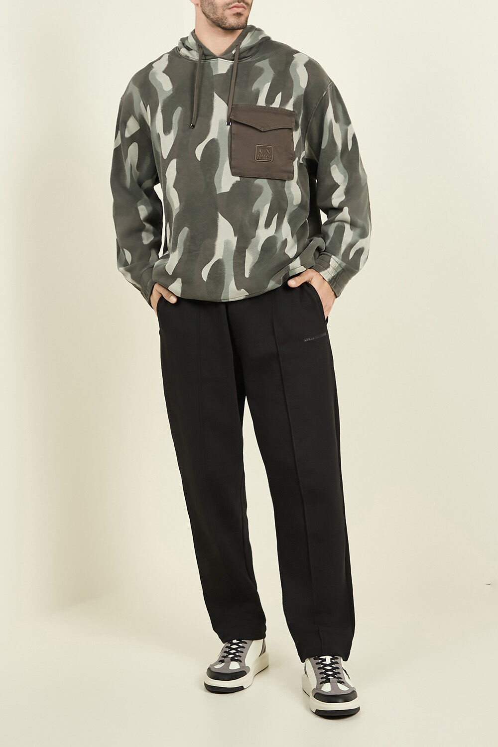 ARMANI EXCHANGE סווטשירט קפוצ'ון
