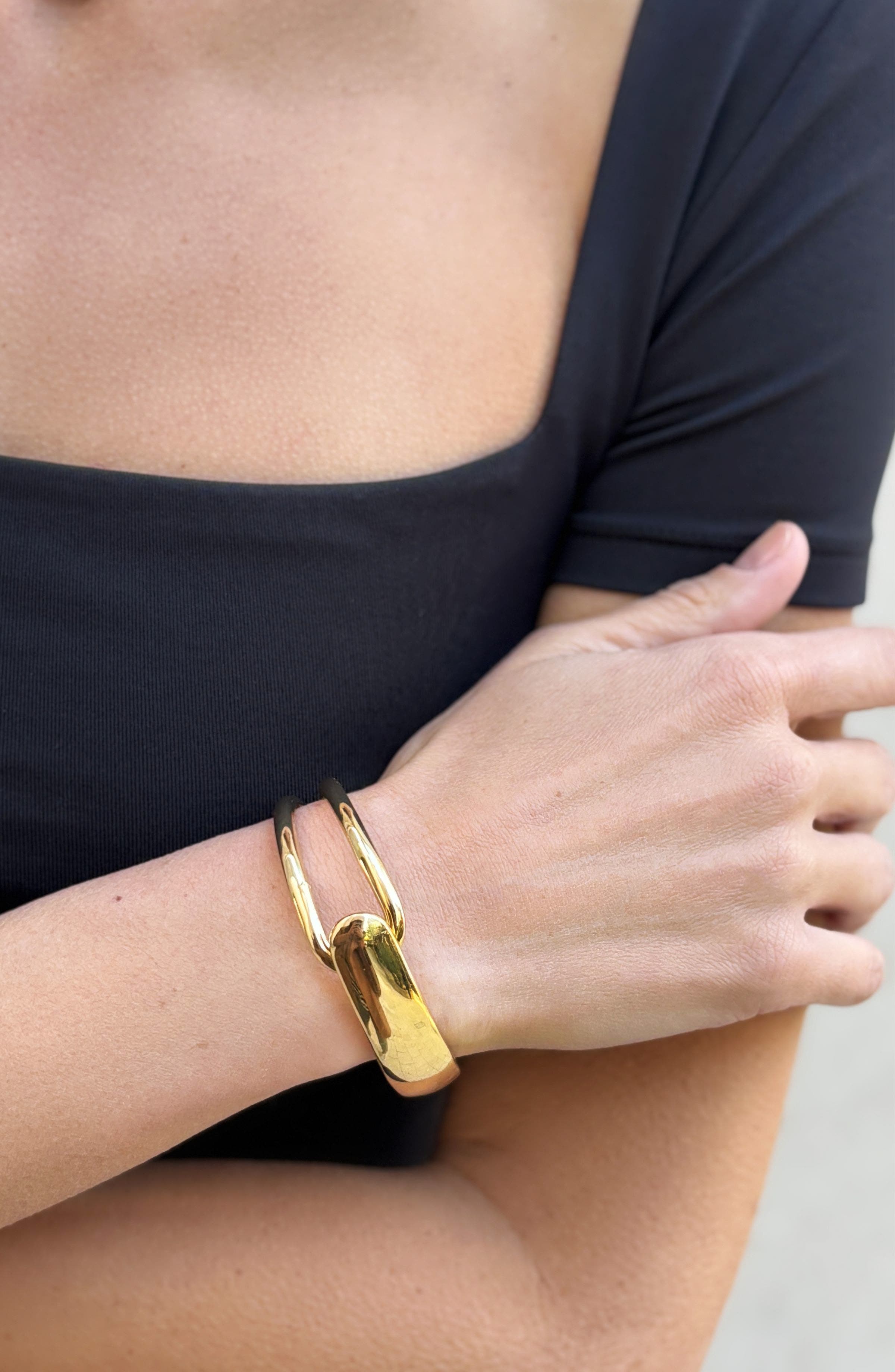 Adornia Overlap Open Cuff Bracelet