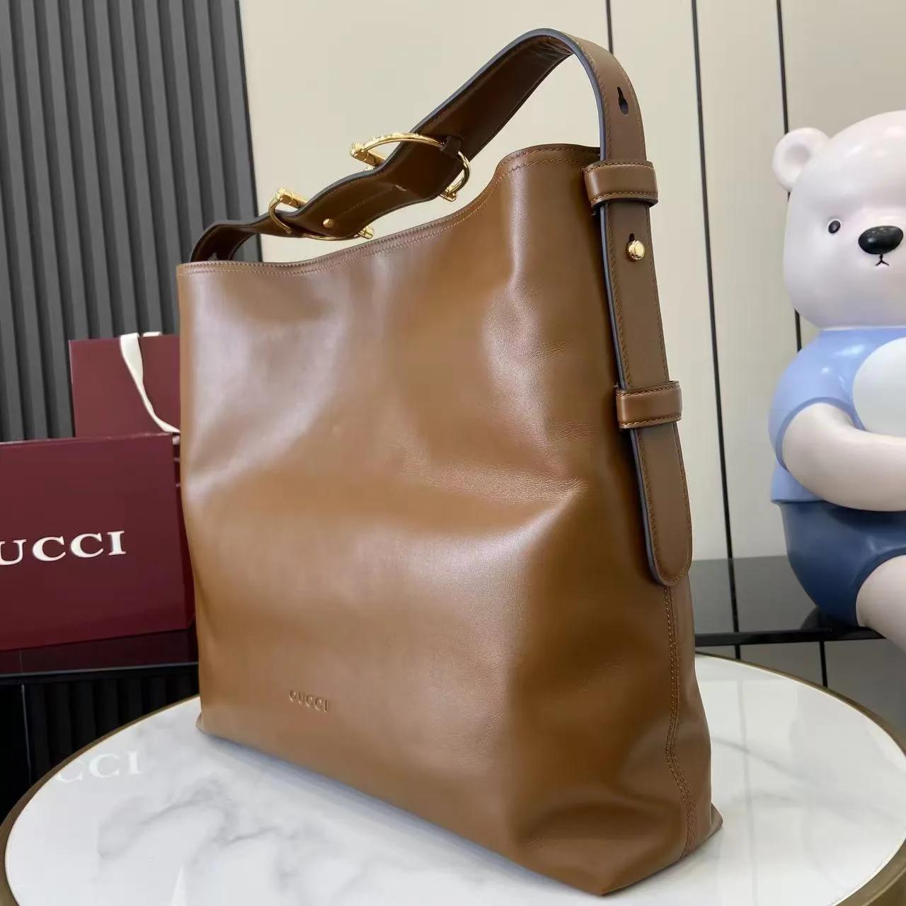 Gucci Brown Smooth Leather Tote Bag product photo from LabelPicks