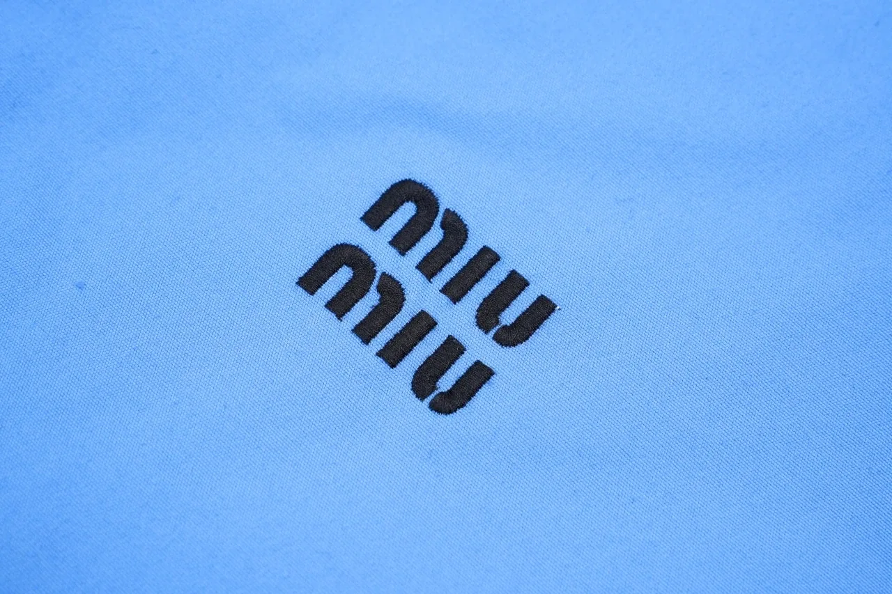 Miu Miu Sky Blue Poplin Zip Jacket product photo from LabelPicks