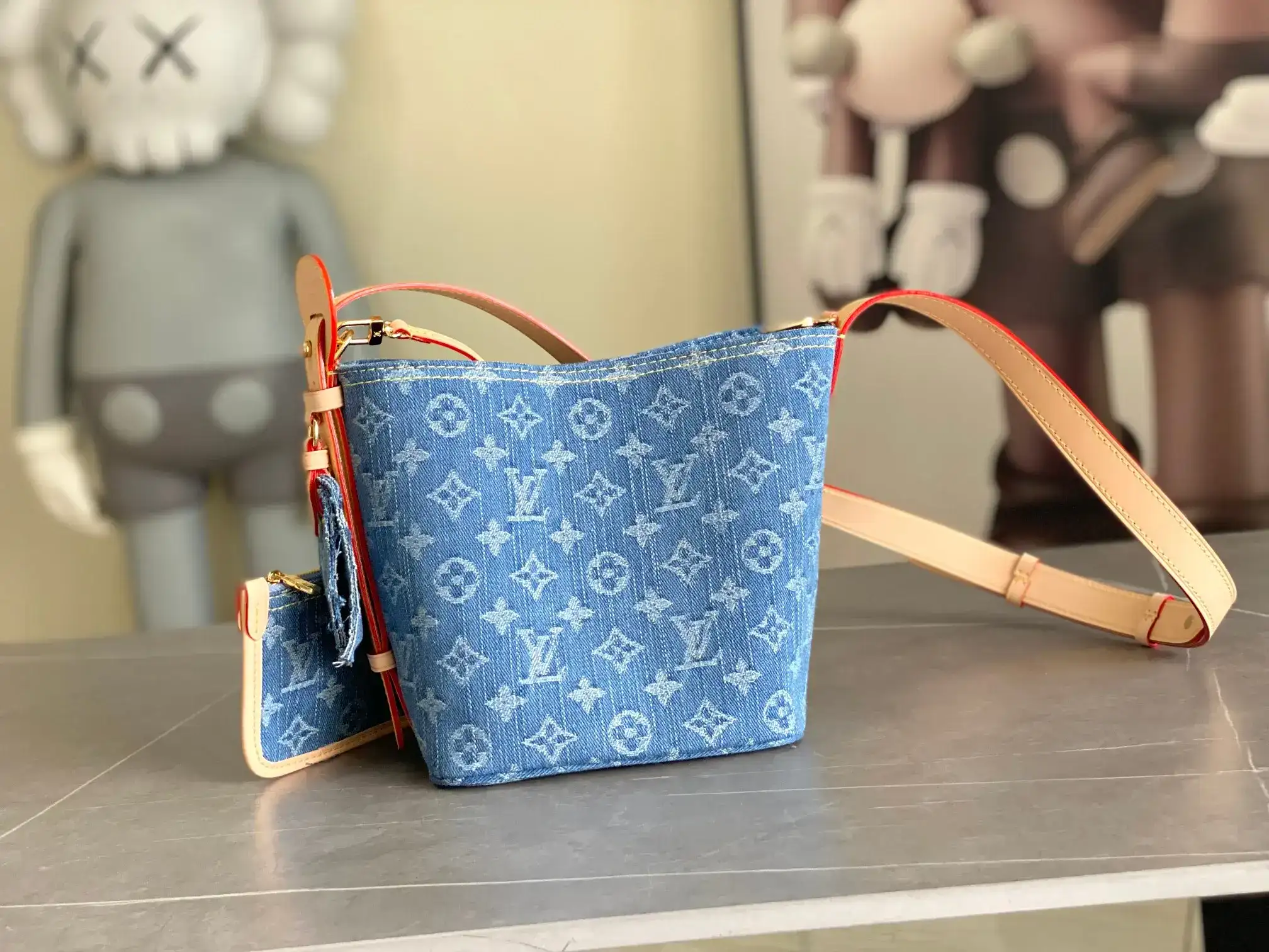 Louis Vuitton Blue Denim Bucket Bag product photo from LabelPicks