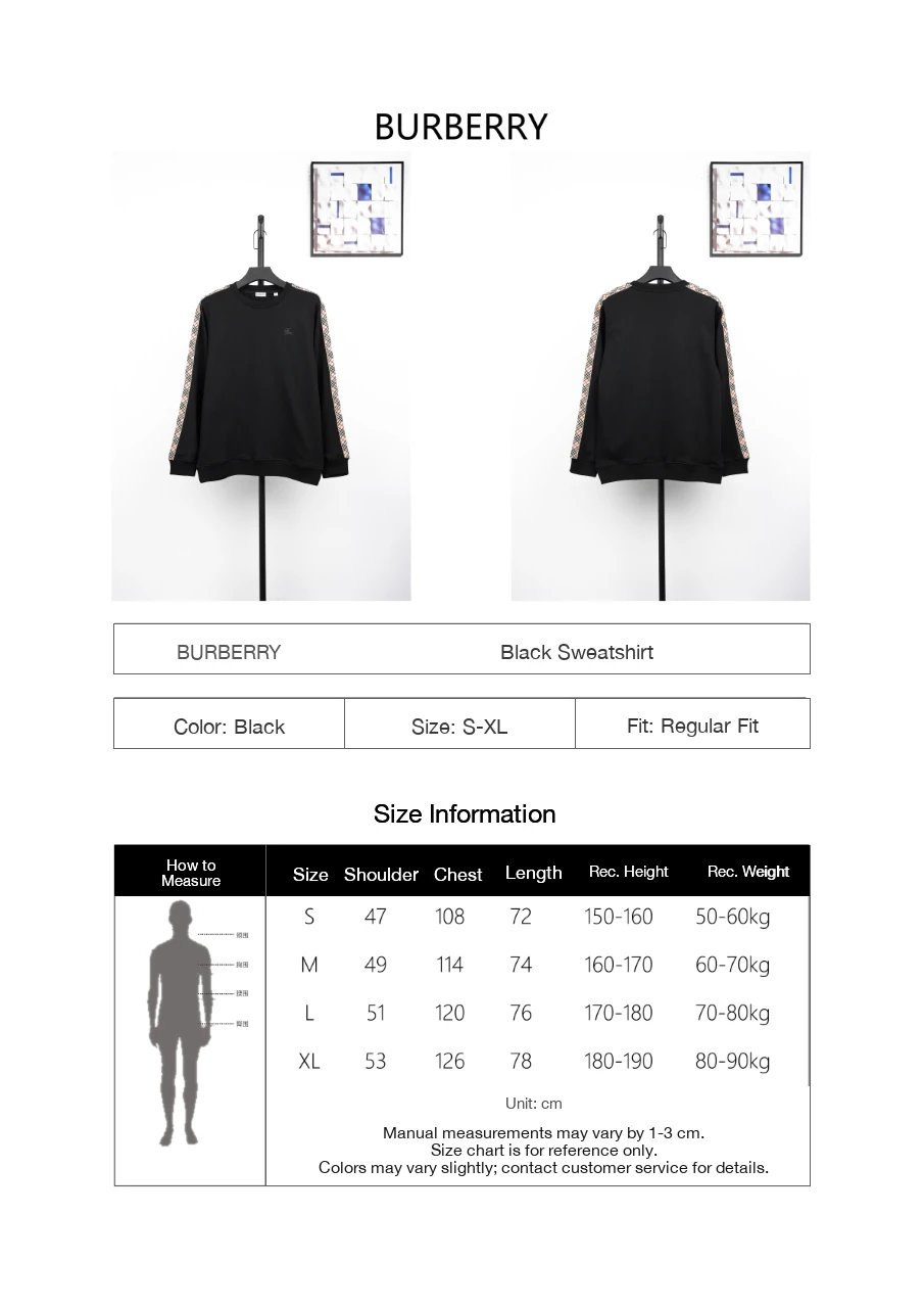 Burberry Black Check Side Rib Sweatshirt product photo from LabelPicks