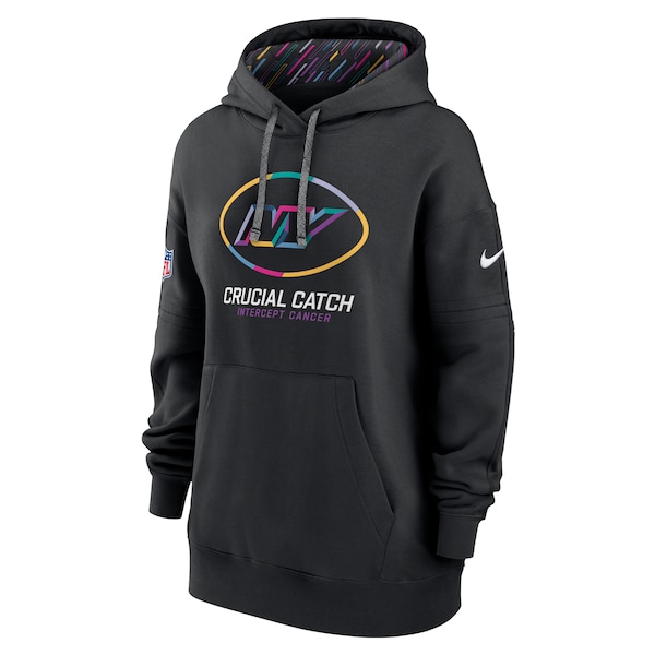 New York Jets Nike Women's 2024 NFL Crucial Catch Club Pullover Hoodie - Black