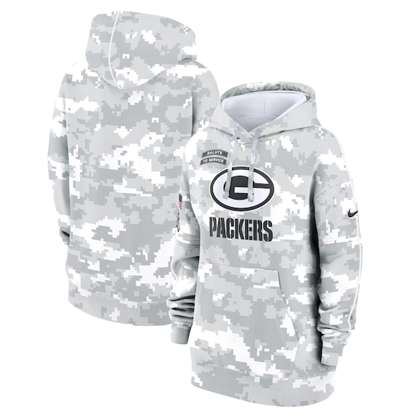 Green Bay Packers Nike Women's 2024 Salute To Service Club Fleece Pullover Hoodie - Arctic Camo