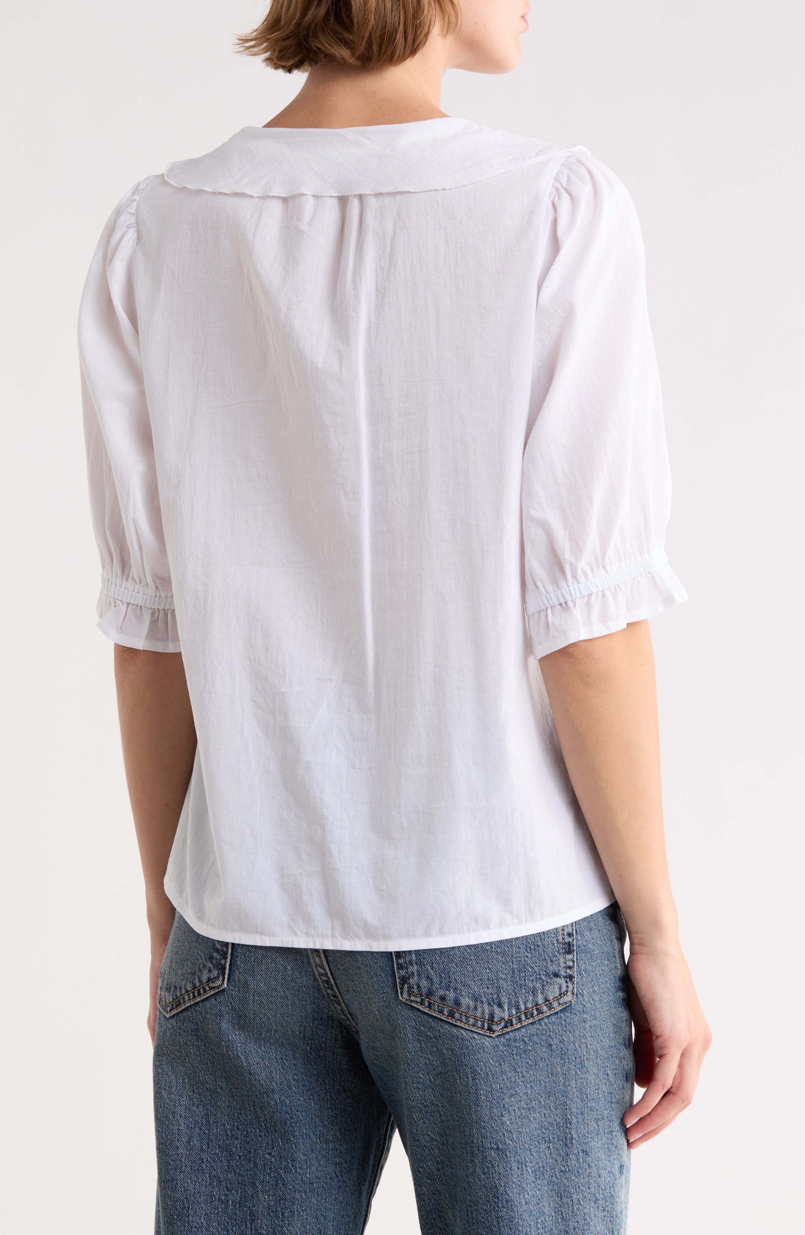 Trove New York Romantic Ruffle Button-Up Shirt