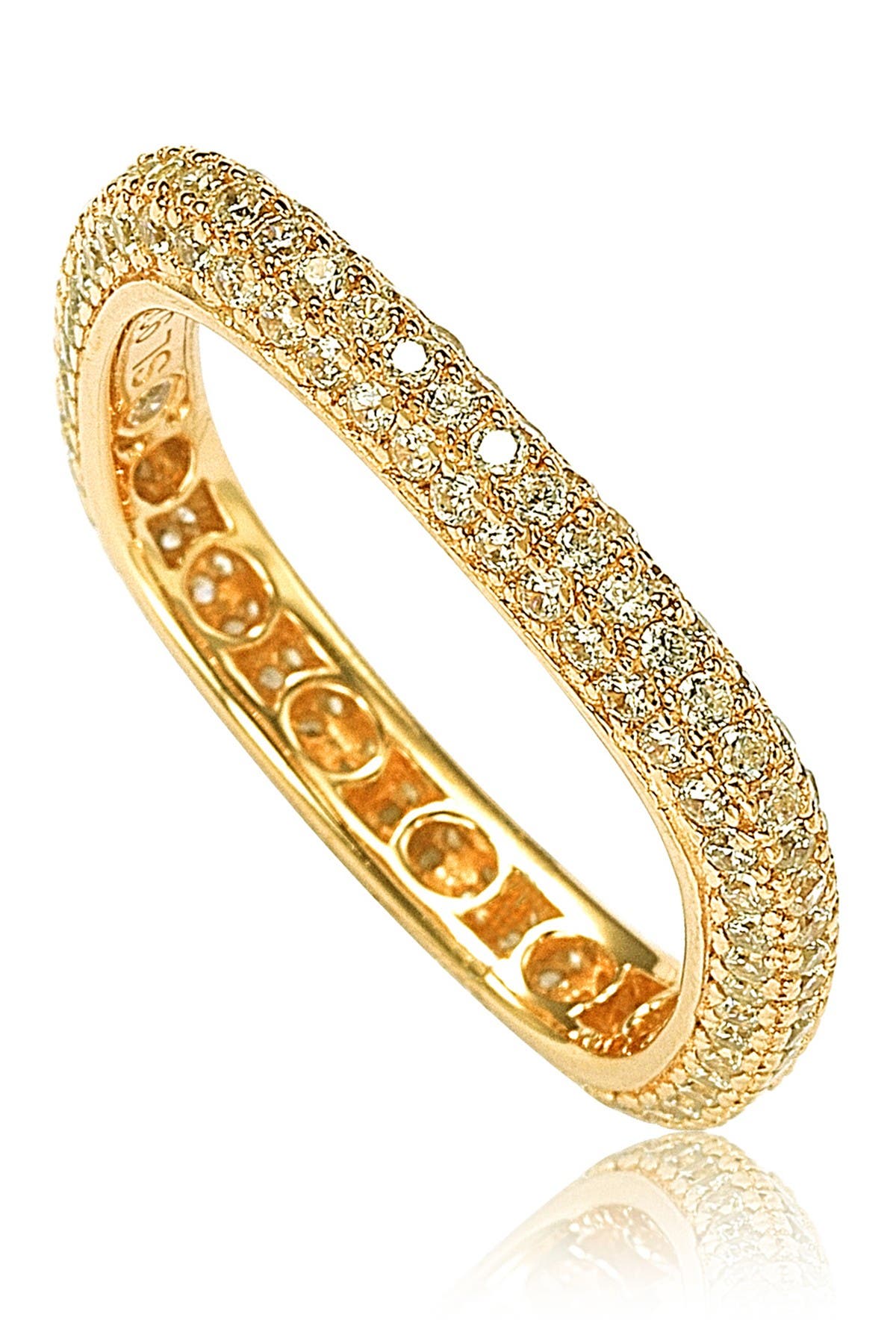 SUZY LEVIAN 14K Yellow Gold Plated Sterling Silver Square Stackable Eternity Band