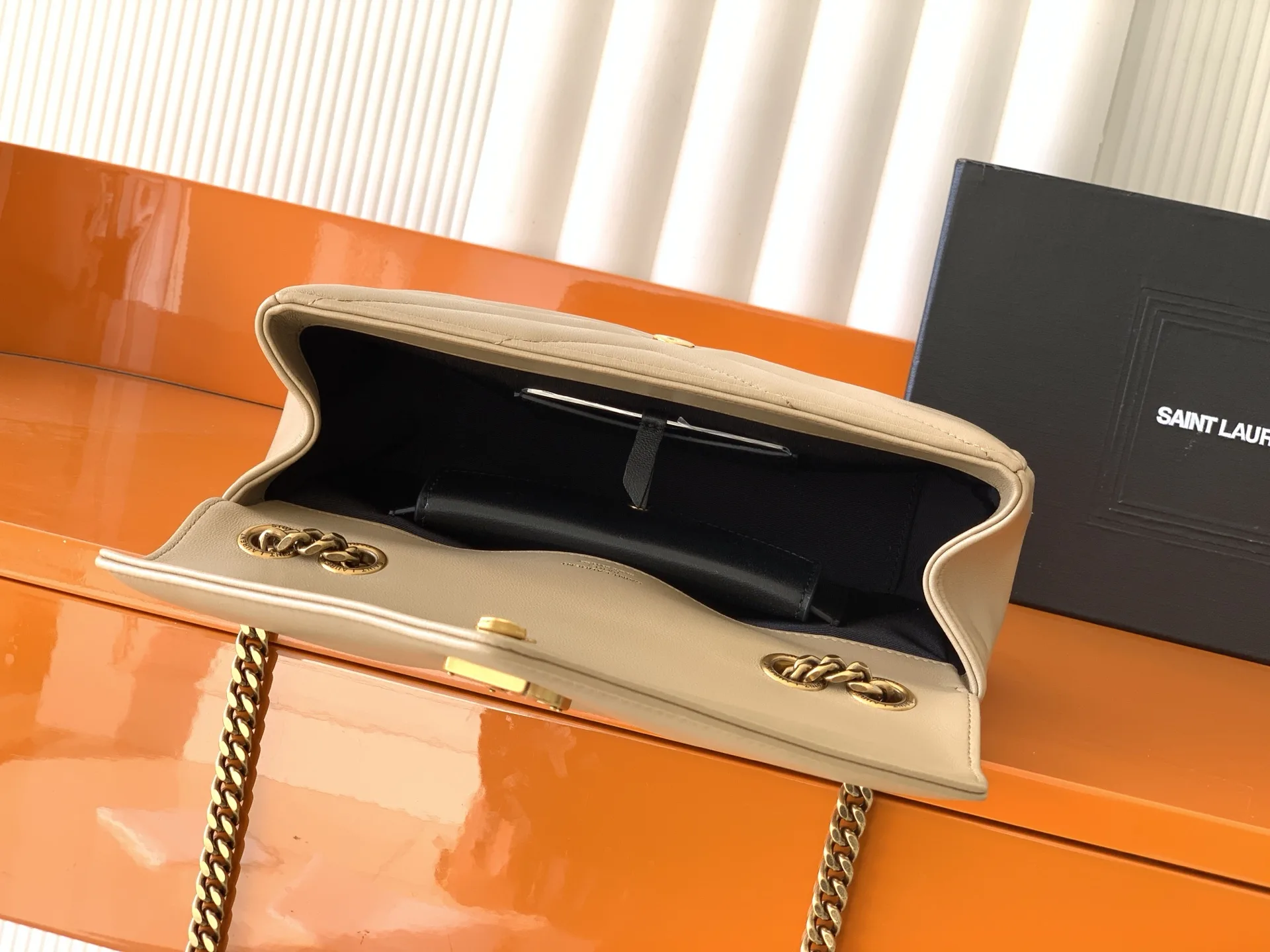 Saint Laurent Beige Loulou Lambskin Shoulder Bag product photo from LabelPicks