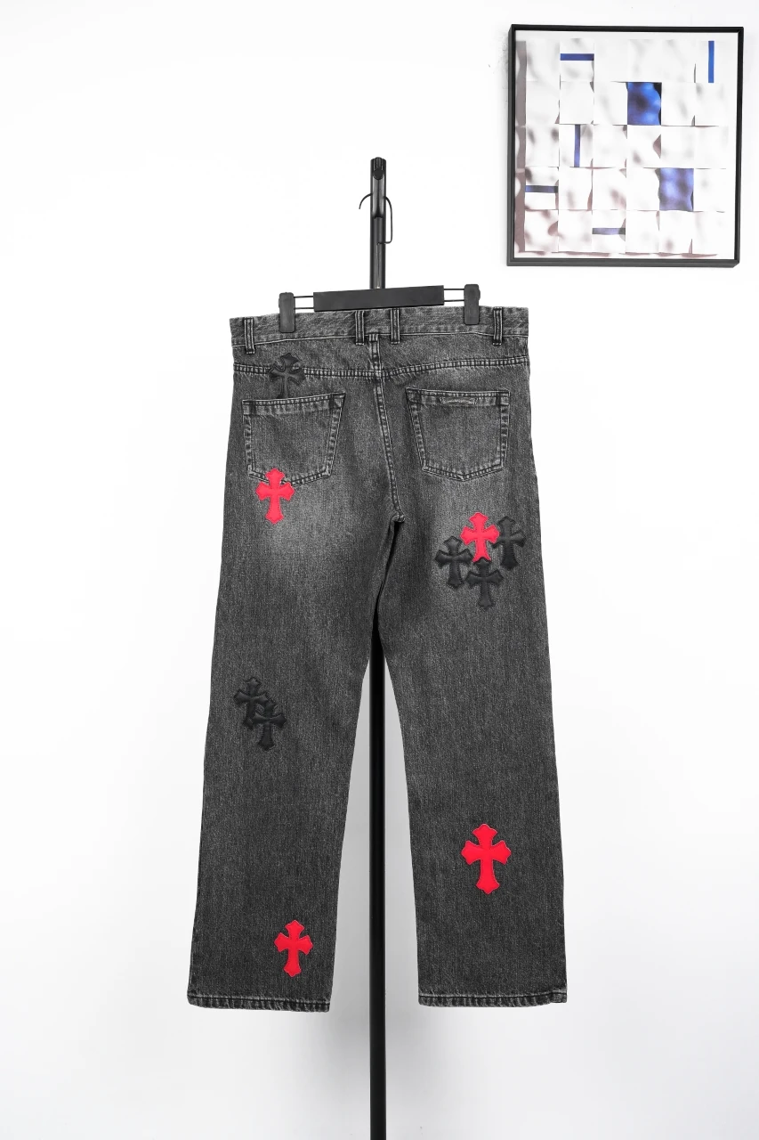 Chrome Hearts Grey Cross Patch Slight Flare Jeans product photo from LabelPicks