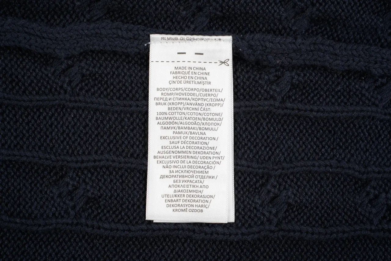 Ralph Lauren Navy Pony Embroidered Cable Knit Long Sleeve Polo Sweater product photo from LabelPicks