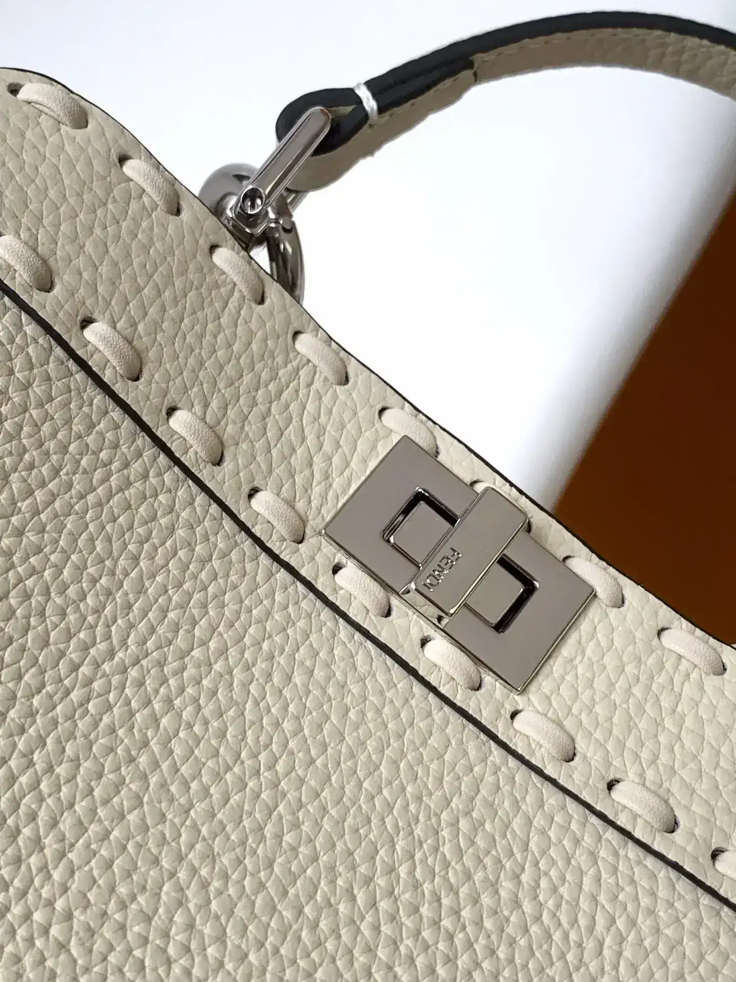 Fendi Peekaboo White Calfskin Top Handle Bag product photo from LabelPicks