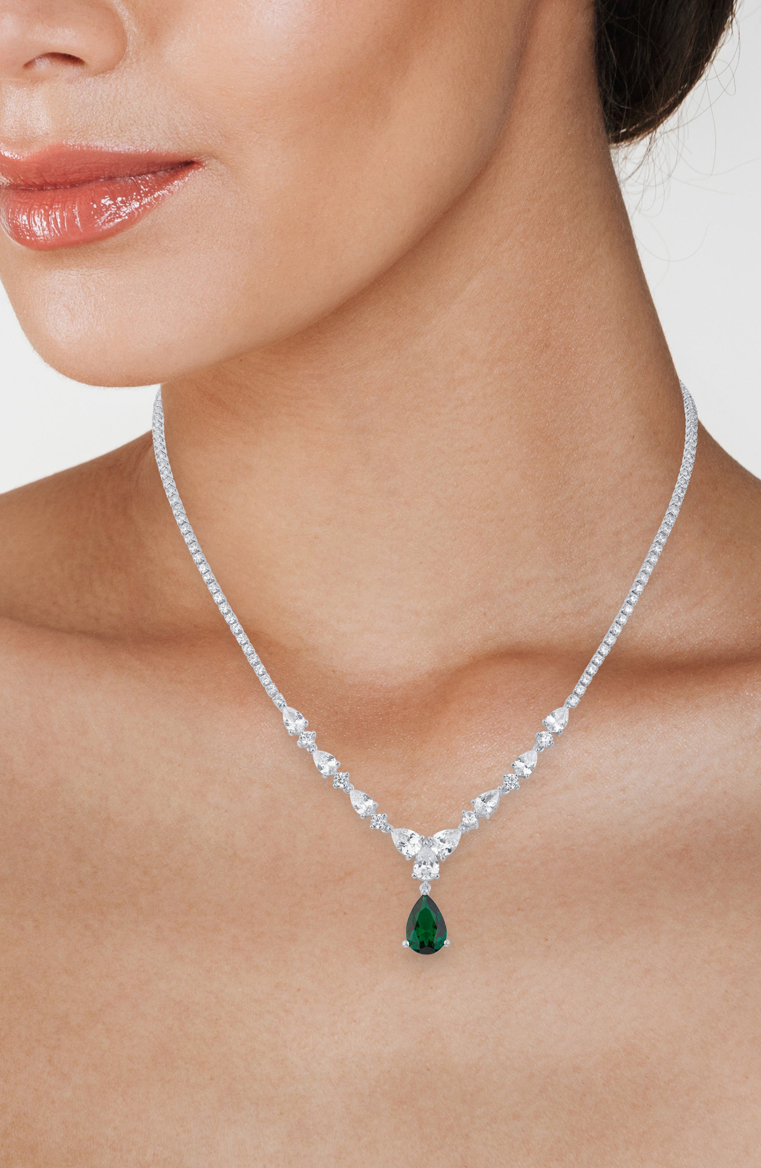 CZ by Kenneth Jay Lane Cubic Zirconia Statement Necklace