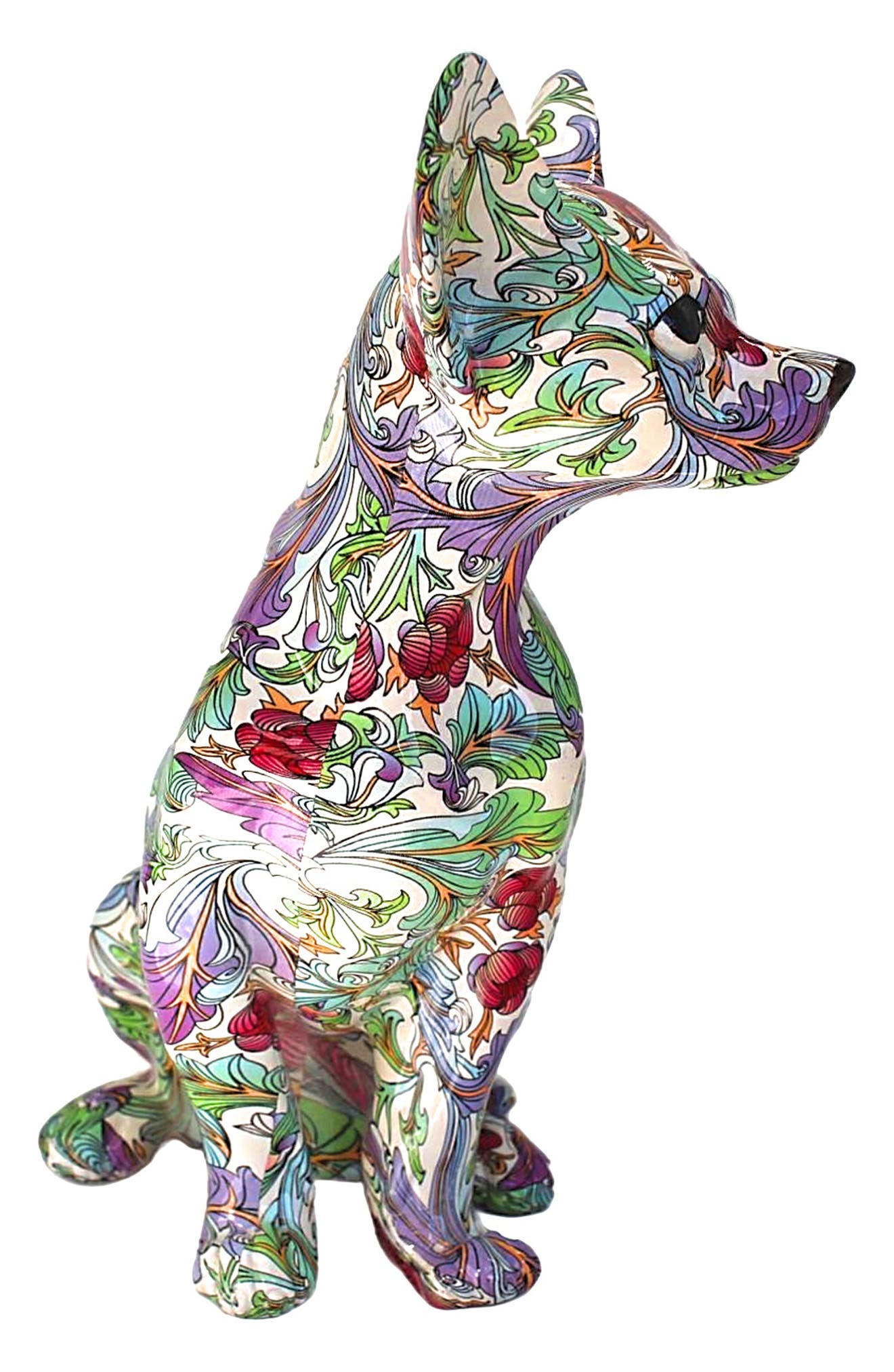 INTERIOR ILLUSIONS 10-Inch Retro Flower Chihuahua Statue