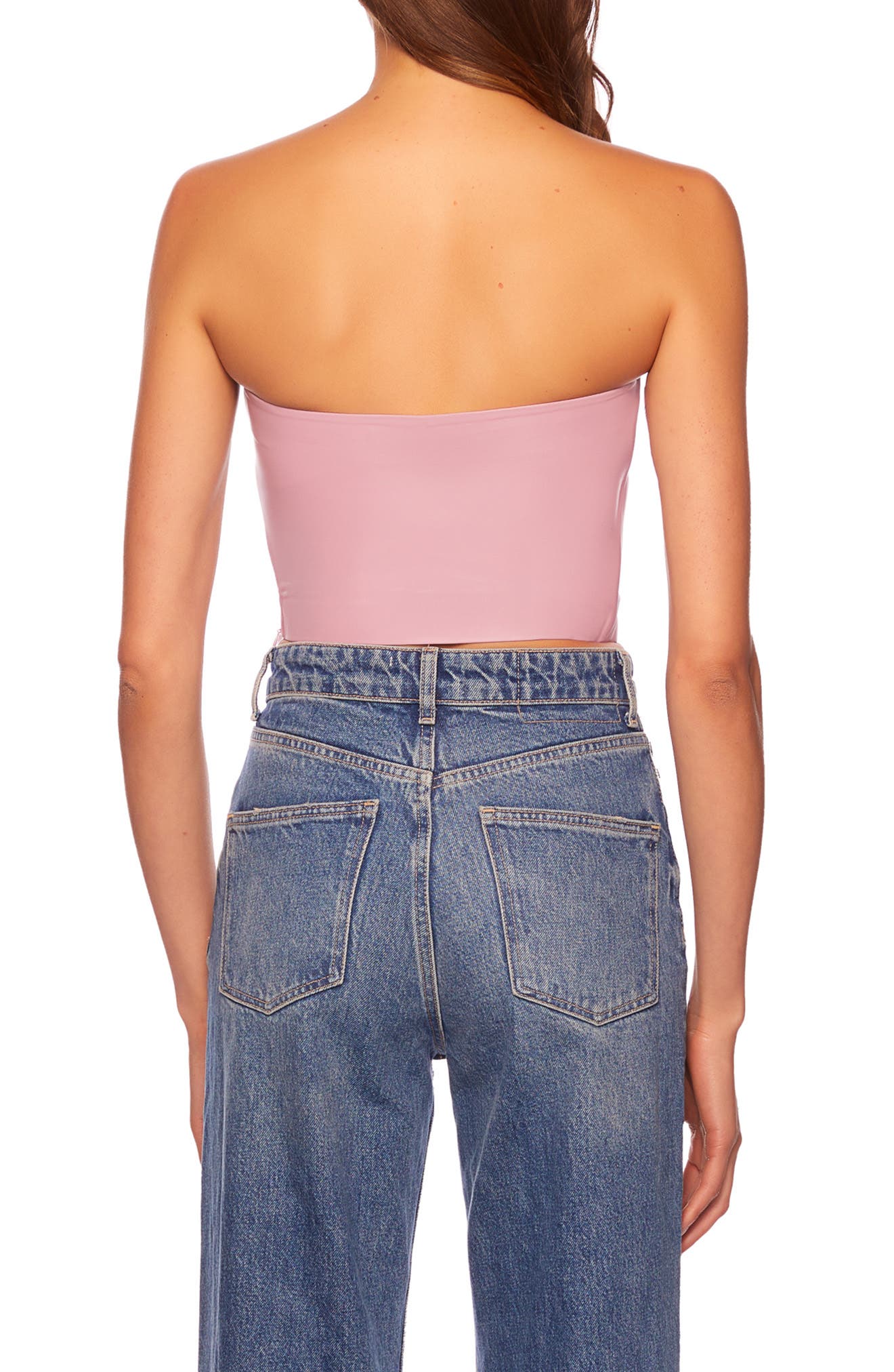 Susana Monaco Faux Leather Crop Tube Top
