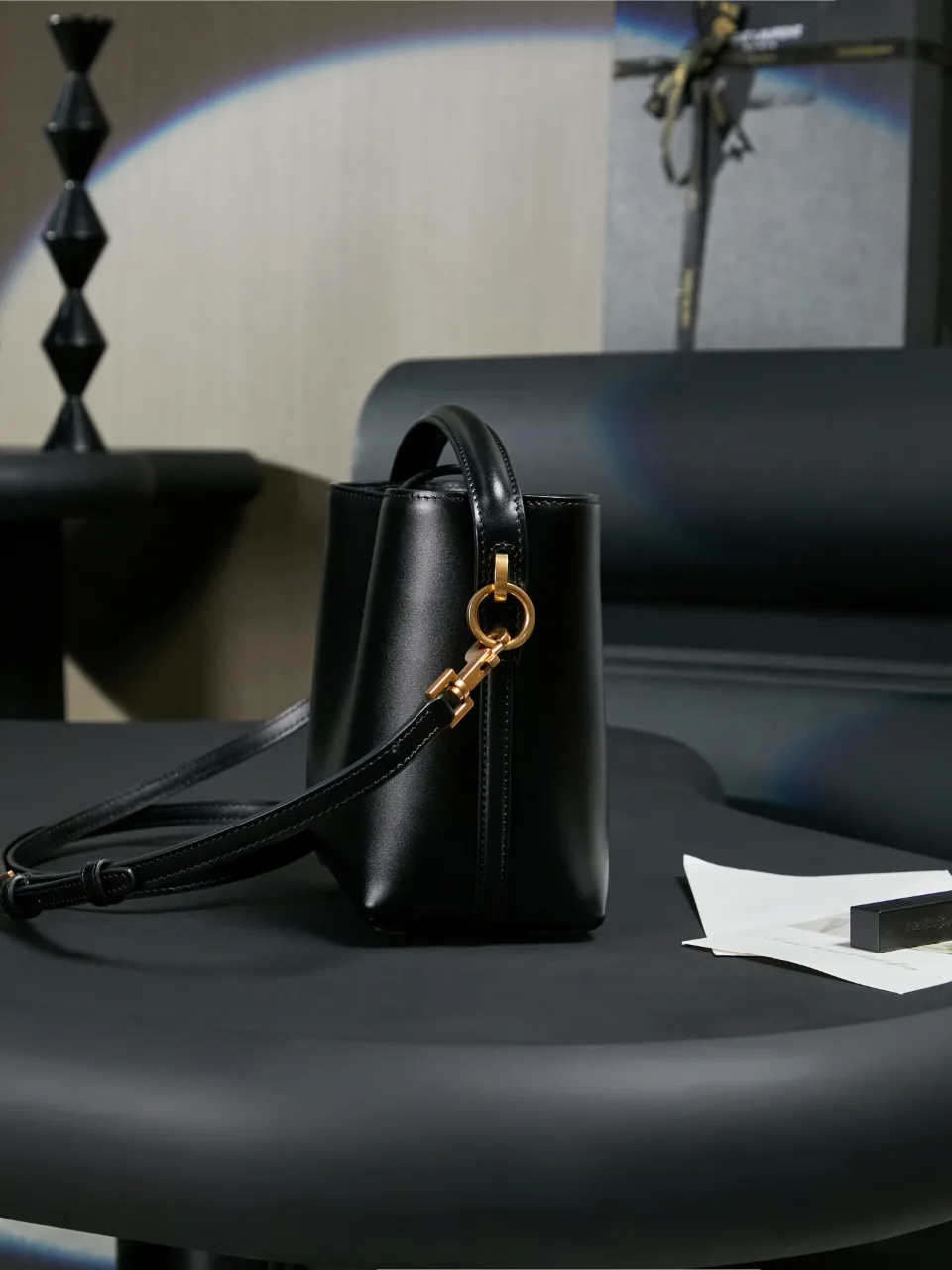Saint Laurent Black Calfskin Bucket Bag product photo from LabelPicks