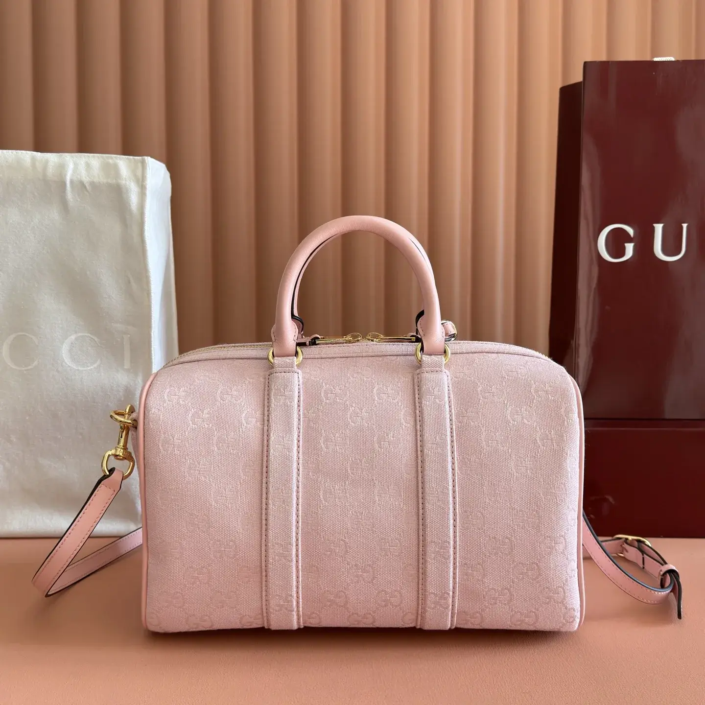 Gucci Ophidia Pink GG Supreme Canvas Top Handle Bag product photo from LabelPicks