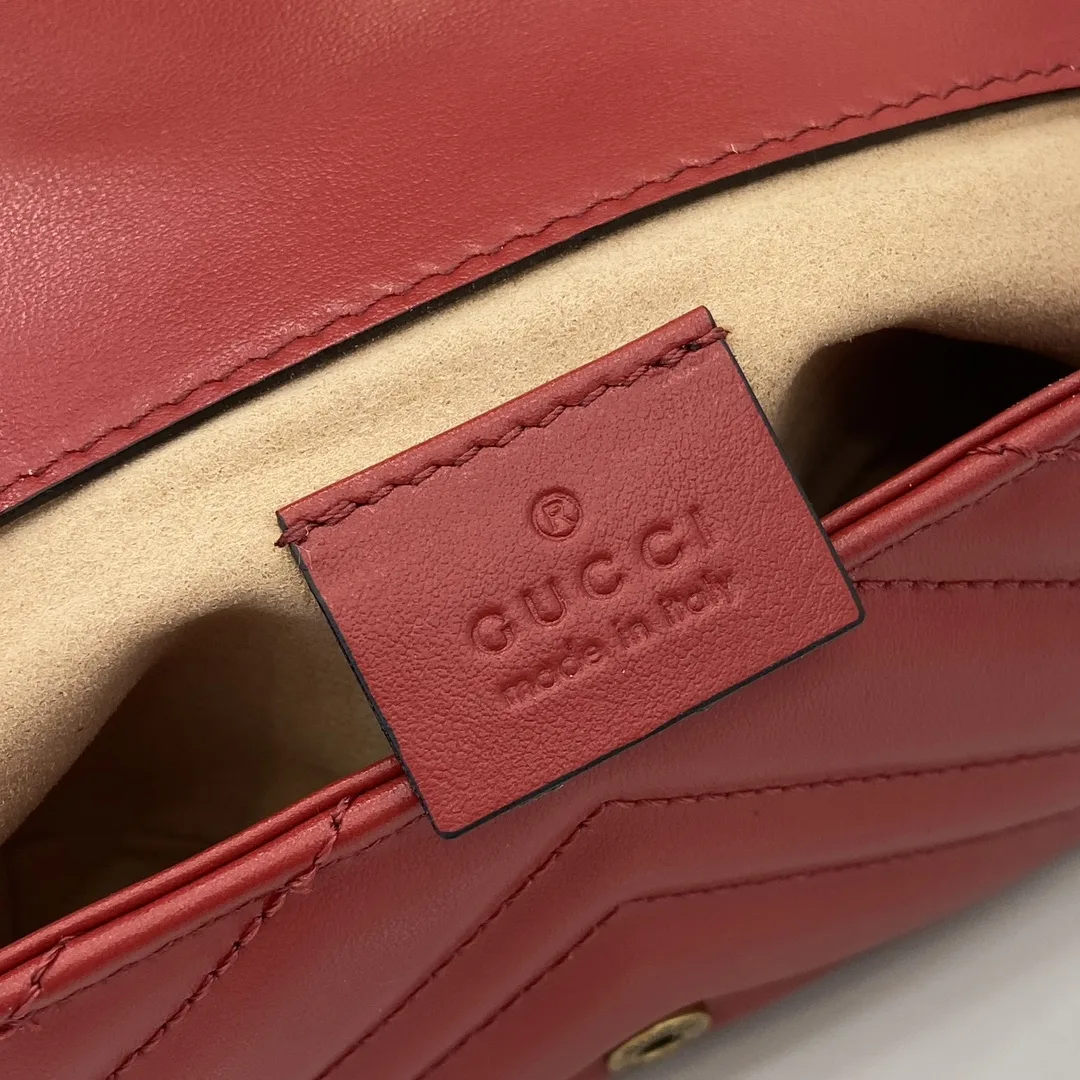 Gucci Marmont Red GG Supreme Canvas Shoulder Bag product photo from LabelPicks