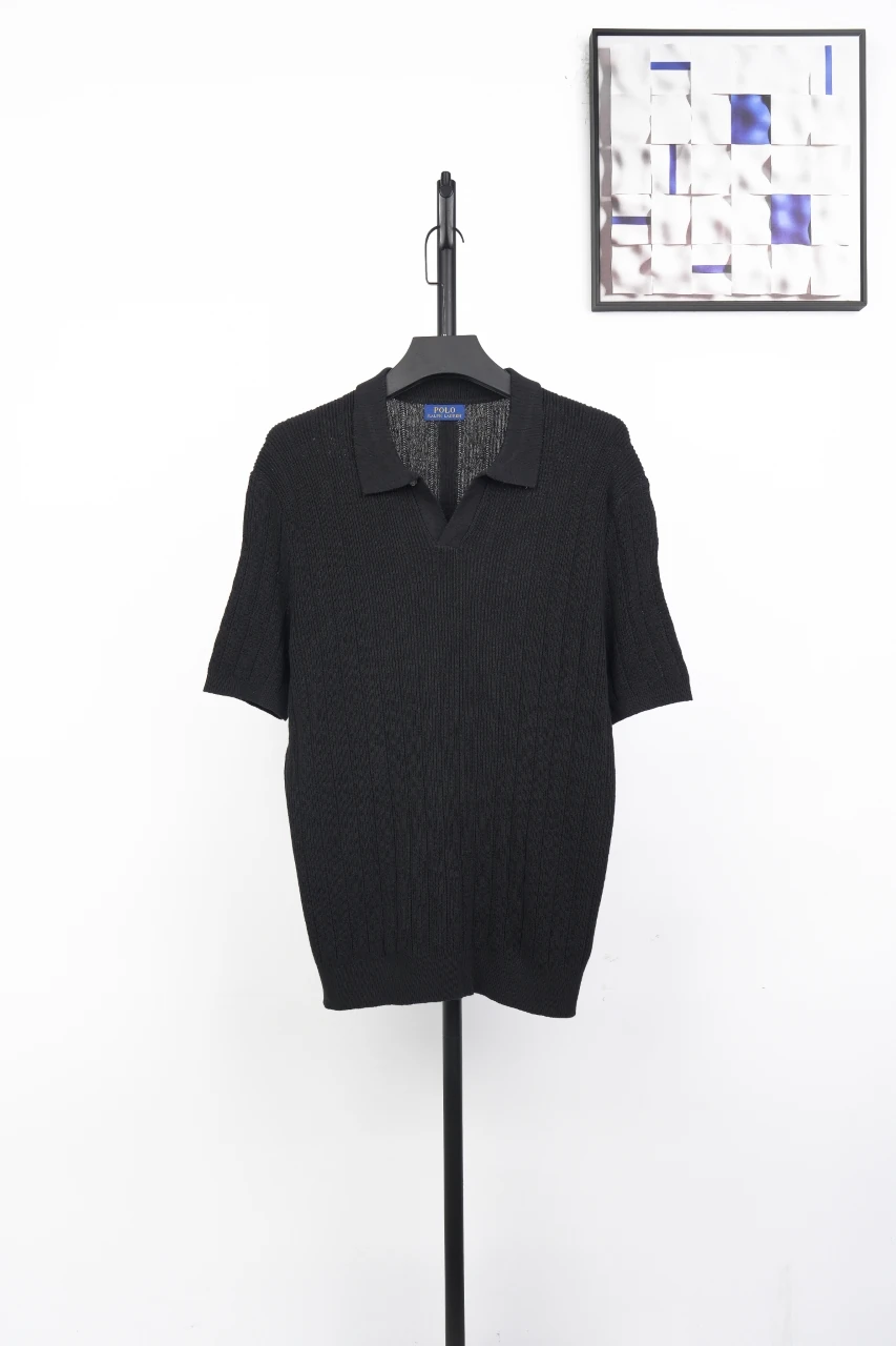 Ralph Lauren Black Pony Embroidered Linen Cotton Polo Shirt product photo from LabelPicks