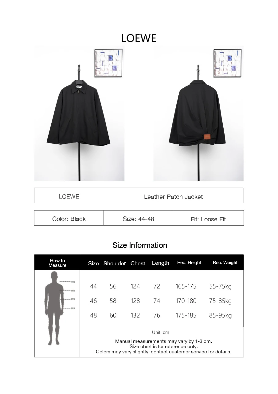 LOEWE Black Pleated Back Jacket with Leather Label product photo from LabelPicks