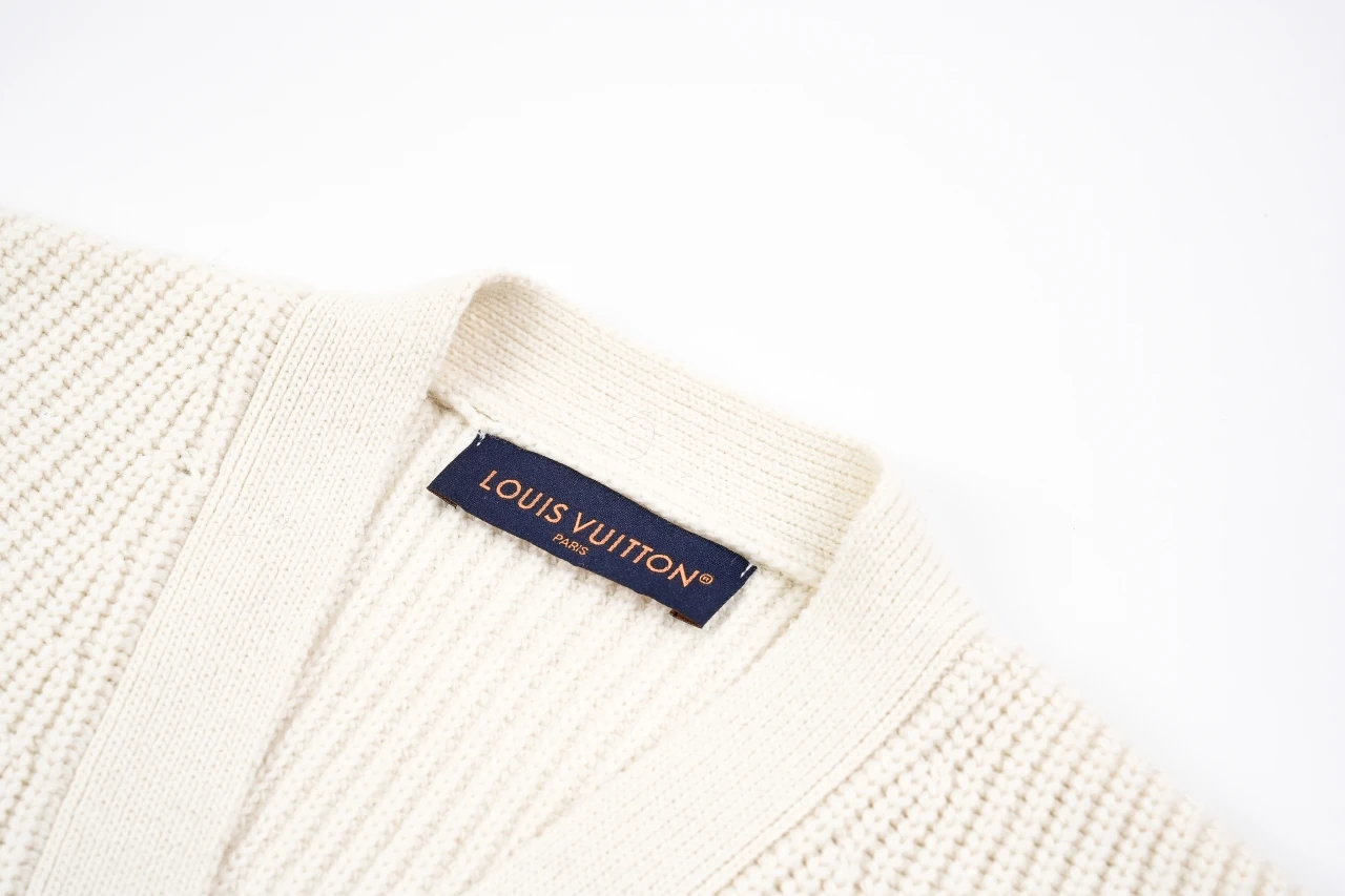 Louis Vuitton Off White Overlap Monogram Jacquard Cardigan Jacket product photo from LabelPicks