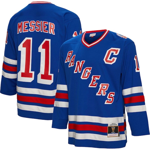 Mark Messier New York Rangers Captain Patch 1993/94 Blue Line Player Jersey - Blue