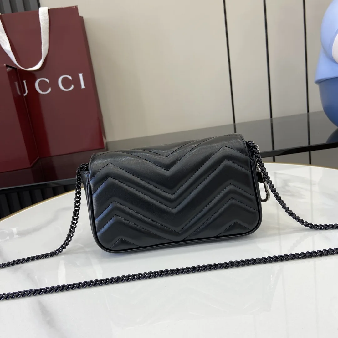 Gucci Marmont Black GG Supreme Canvas Shoulder Bag product photo from LabelPicks