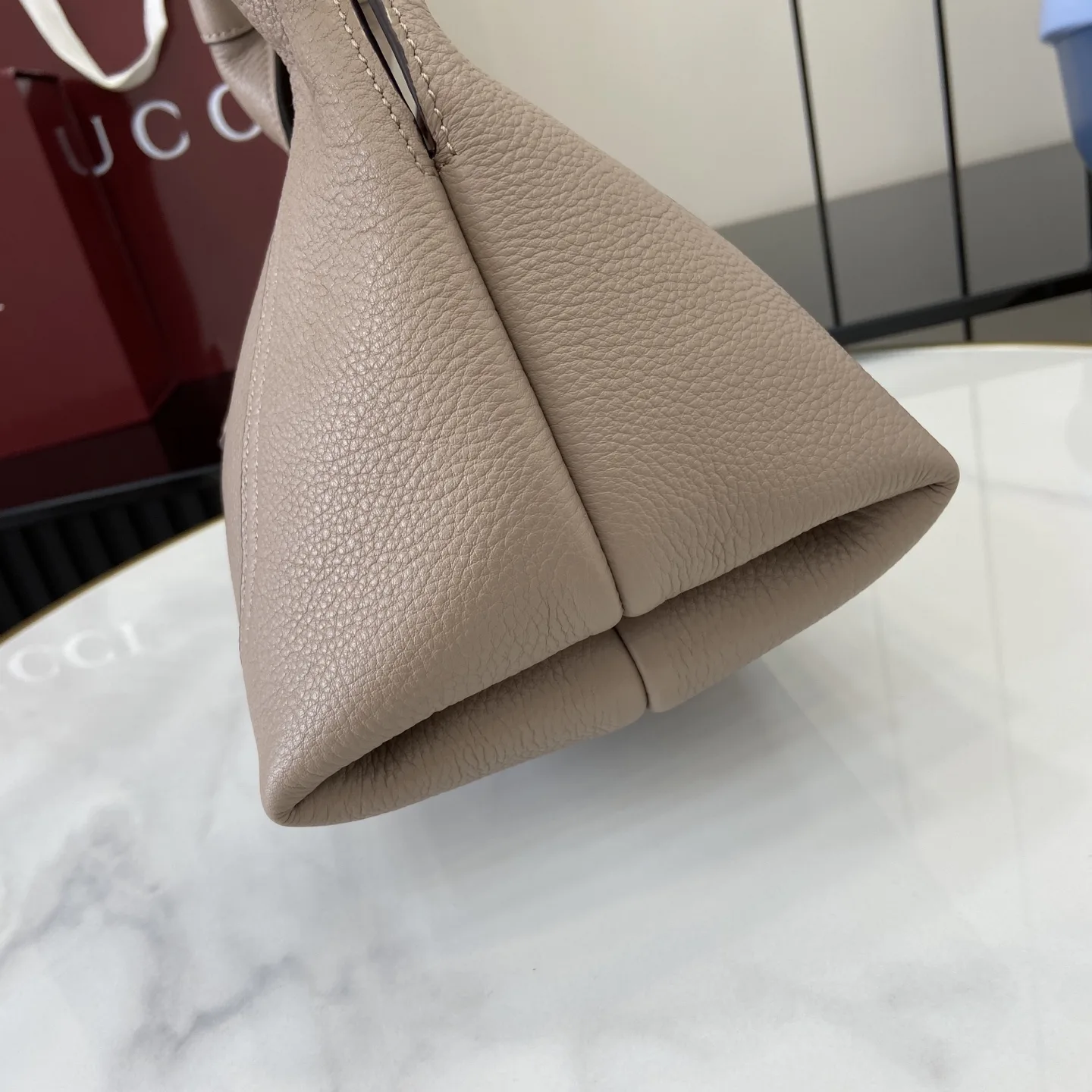 Gucci Pink Grained Leather Shoulder Bag product photo from LabelPicks