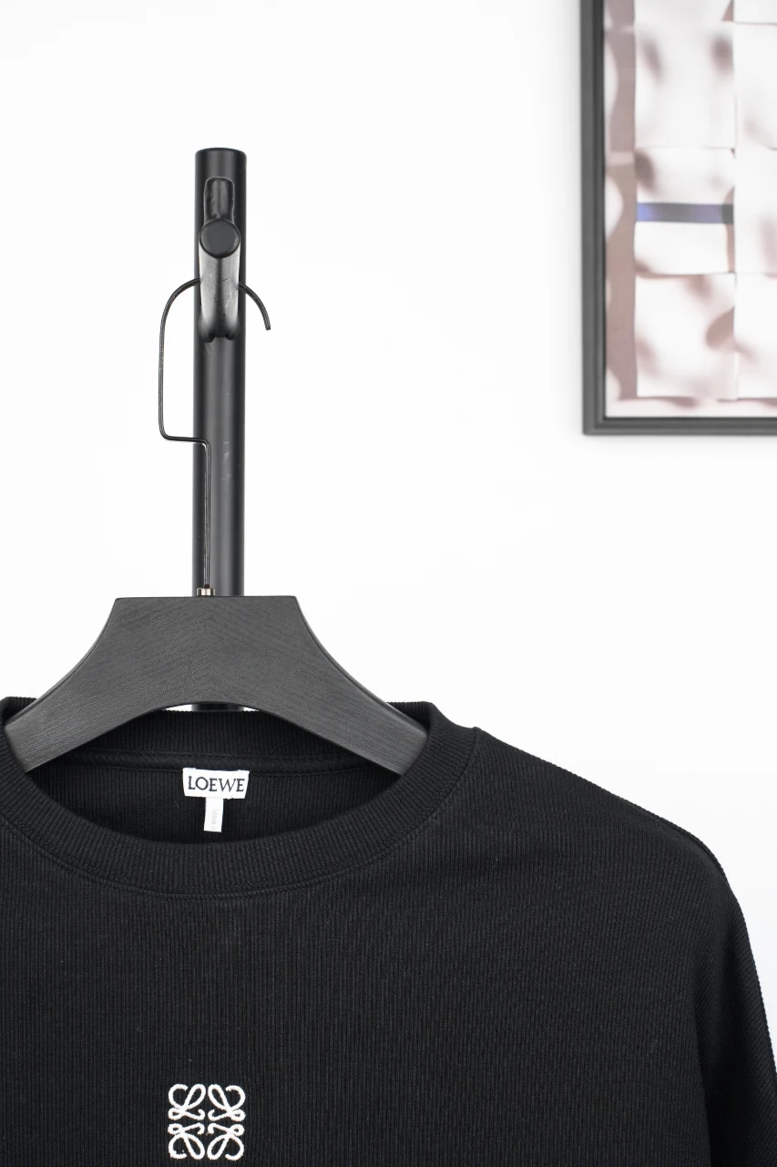 LOEWE Black Ribbed Anagram Long Sleeve Top product photo from LabelPicks
