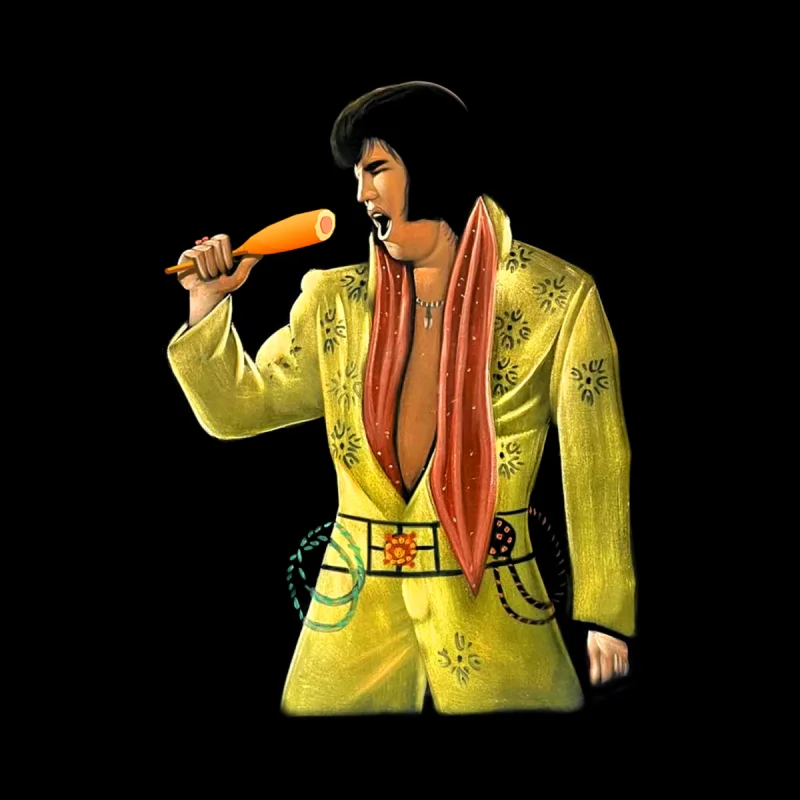 ¡Camiseta de Elvis con perritos calientes!