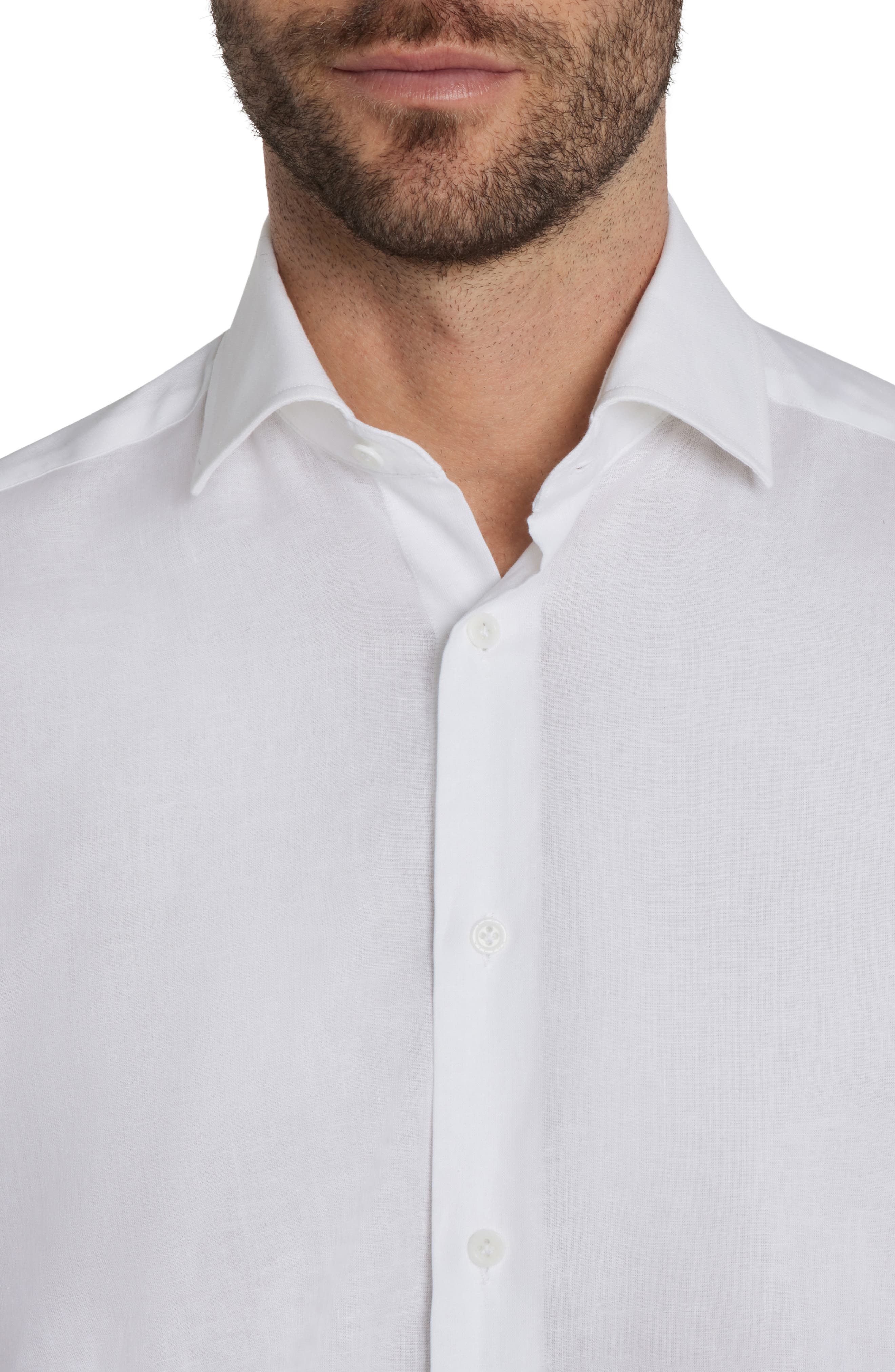 Jack Victor Clandeboye Contemporary Fit Solid Linen & Cotton Button-Up Shirt