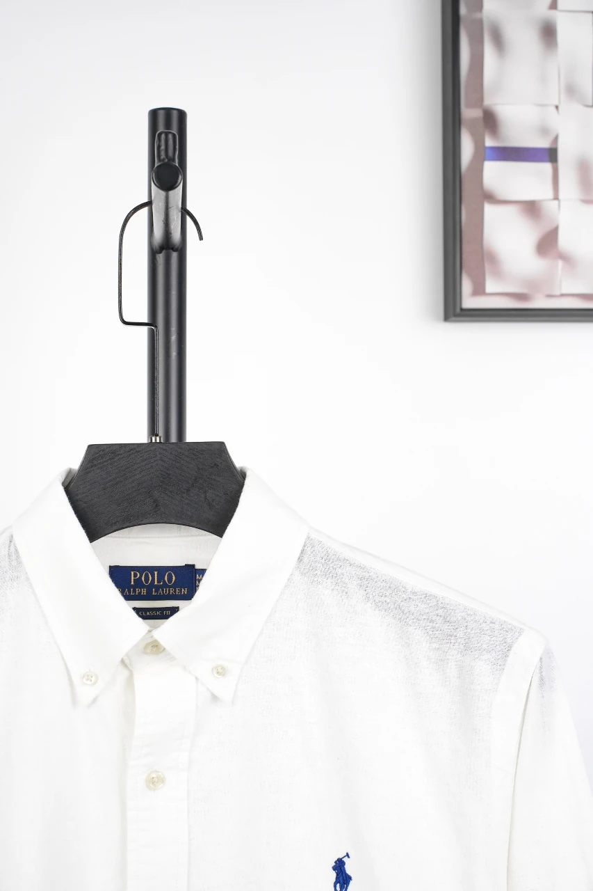 Ralph Lauren White Pony Embroidered Linen Long Sleeve Shirt product photo from LabelPicks