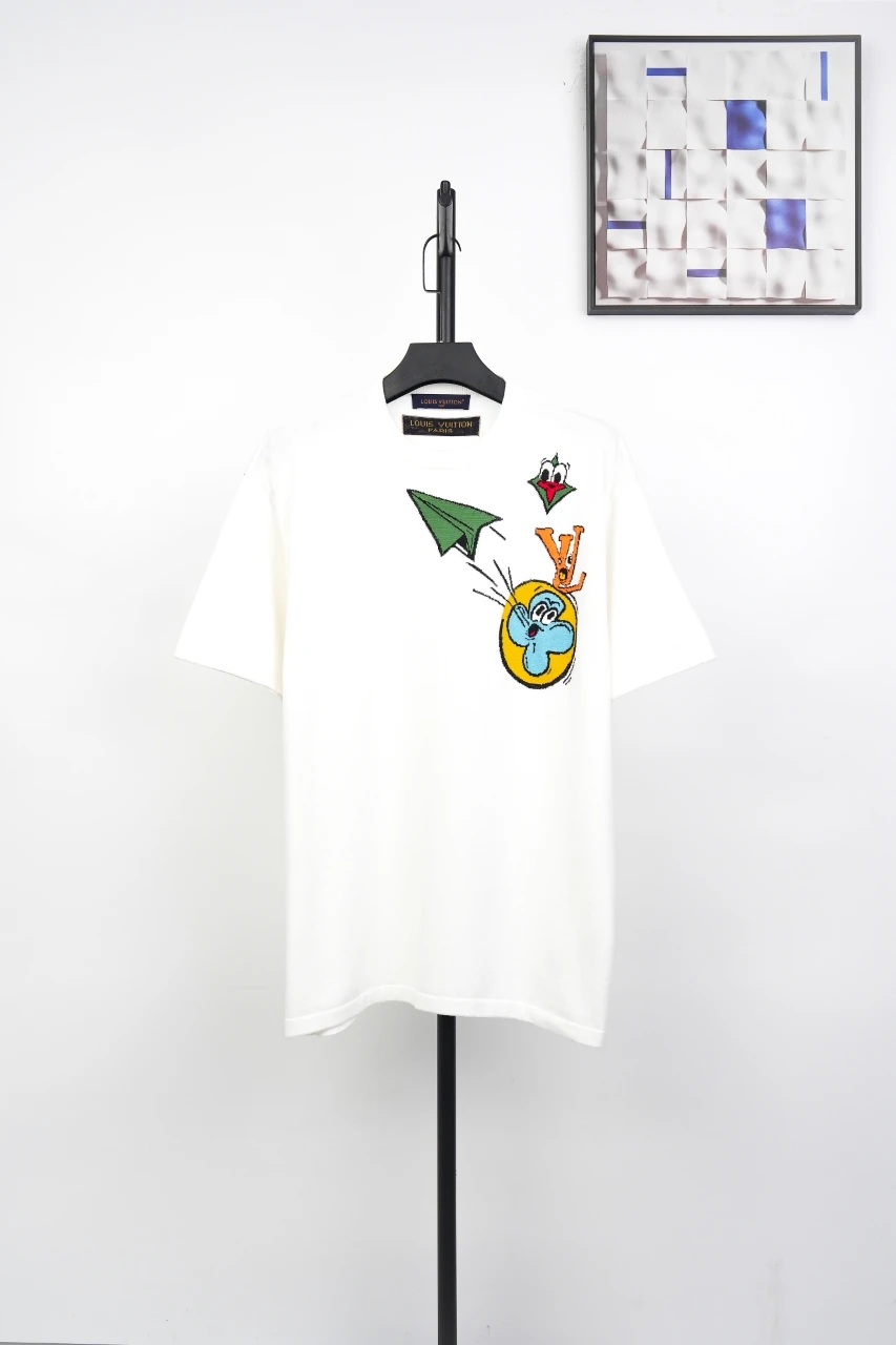Louis Vuitton White Cartoon Monogram Paper Plane Jacquard T-Shirt product photo from LabelPicks